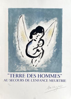 Angel and Child - Lithograph Hand Signed & Numbered /100 - Terre des hommes