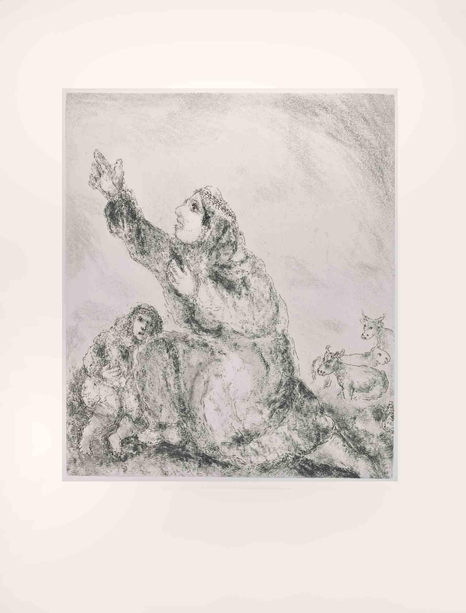 Etching on Montval wove paper, realized by Marc Chagall in 1931-39 and published by Tériade in 1956.

Edition of 275+30 out of commerce copies.

Not signed nor numbered, as issued.

Excellent impression with full margins a a bright and fresh
