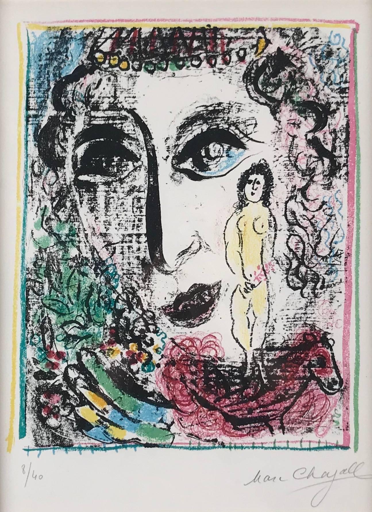 Marc Chagall Figurative Print - Apparition at the Circus