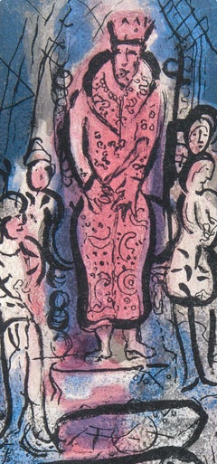 Marc Chagall, Ahasverus verbannt Vashti, aus Zeichnungen für die Bibel, 1956