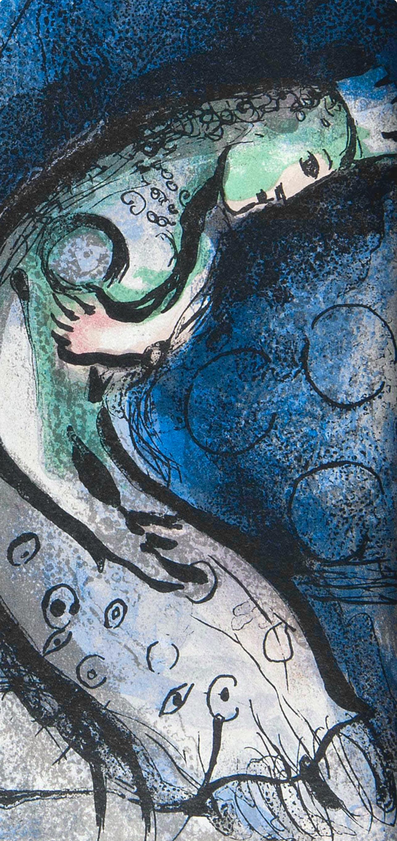 Assuérus chasse Vasthi (Mourlot 230-77; Cramer 42), Dessins Pour La Bible - Expressionist Print by Marc Chagall