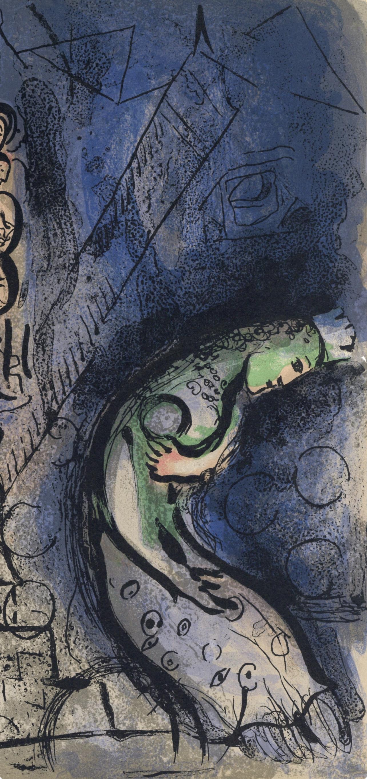 Assuérus chasse Vasthi (Mourlot 230-77; Cramer 42) (Expressionismus), Print, von Marc Chagall