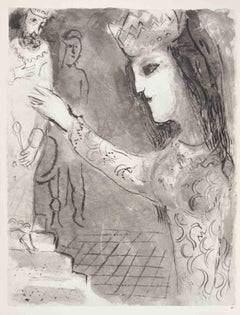 Assuerus Invited by Esther - Héliogravure by Marc Chagall - 1960