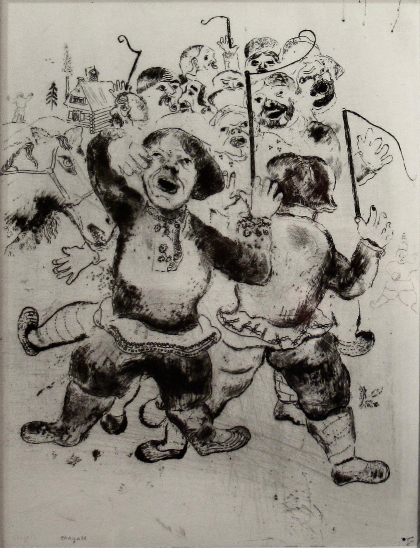 Attroupement de Paysans - Print by Marc Chagall
