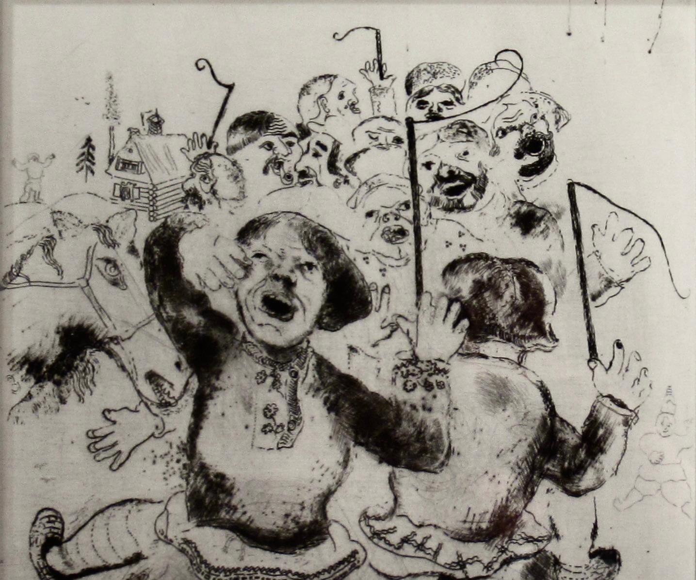 Attroupement de Paysans - Modern Print by Marc Chagall