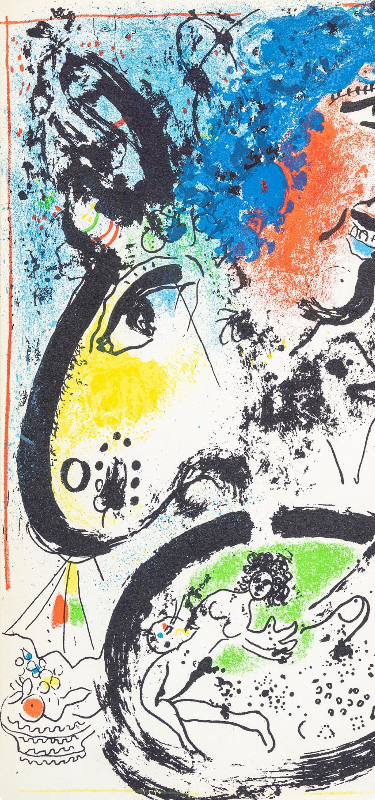 Autoportrait (Cramer 43; Mourlot 282), The Lithographs of Chagall - Gray Landscape Print by Marc Chagall