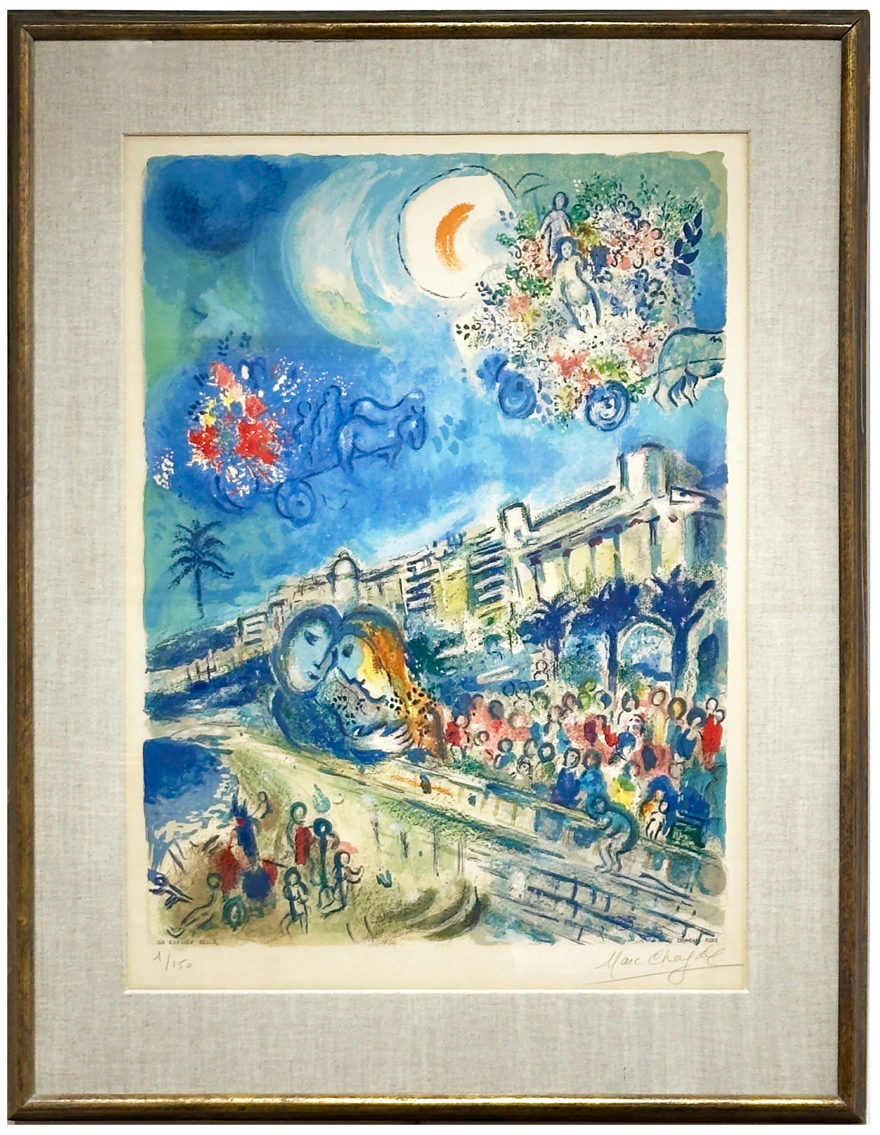 Bataille de Fleurs (Carnaval of Flowers) from Nice and the Côte d’Azur - Print by Marc Chagall