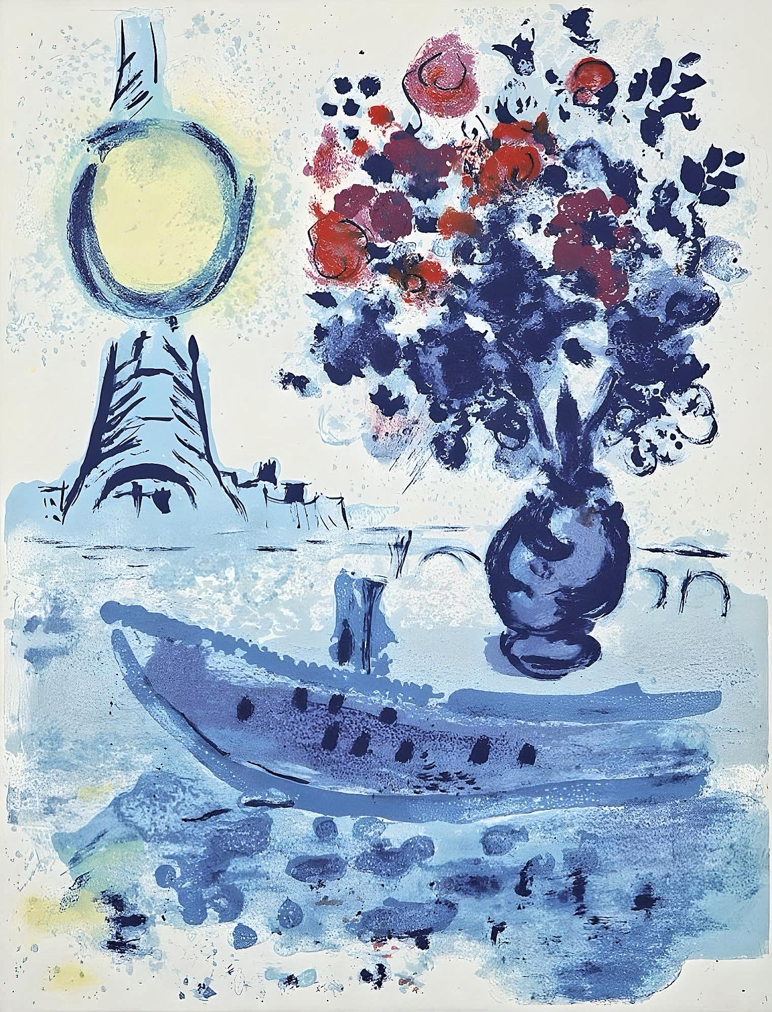 Bateau-Mouche au Bouquet (Mourlot 352 ; Cramer 53), Marc Chagall