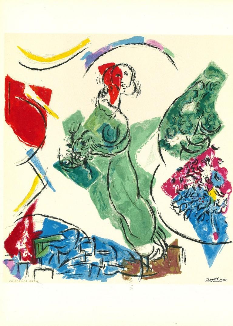 Behind the Mirror is an original lithograph realized by Marc Chagall for the Magazine Derrière le Miroir no. 148, 1964.

Very Good Conditions.