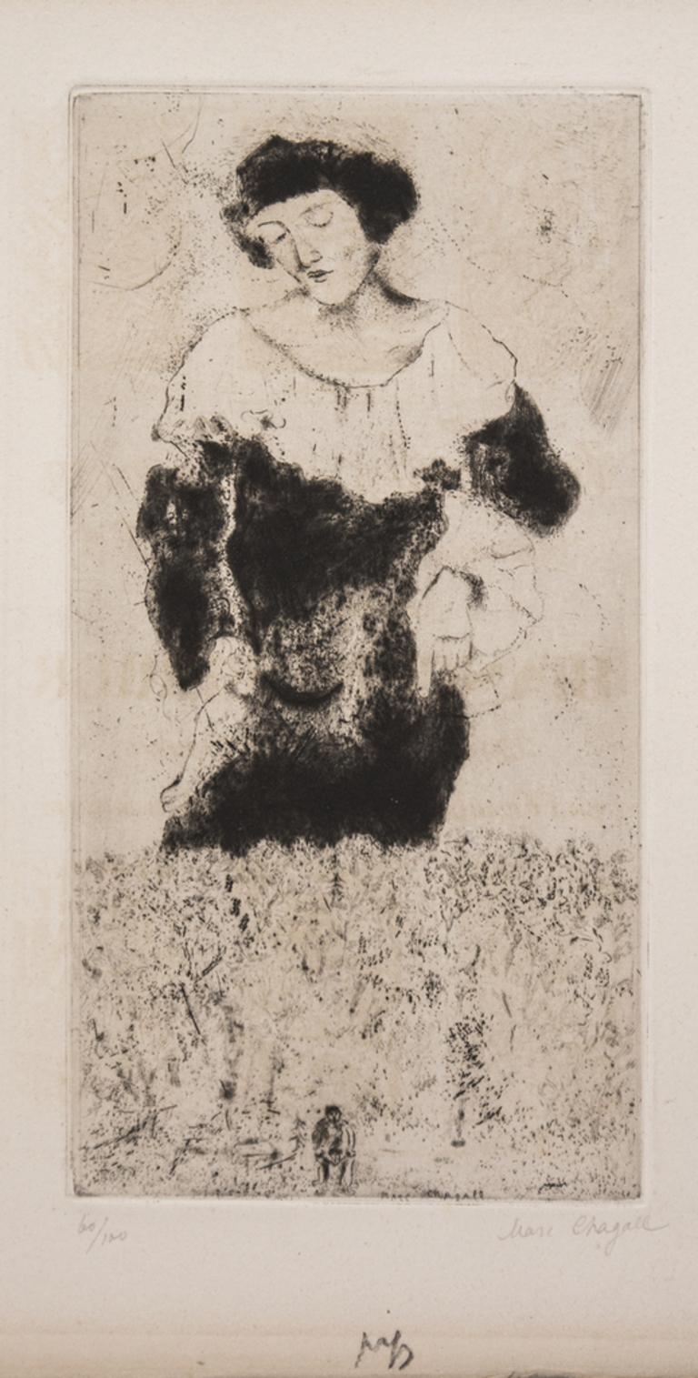 Signé à la main et numéroté. Édition de 100 exemplaires. Tapis inclus. 
Réf. Kornfeld, no. 41 IIb.
Publié par Albert Morance, Paris. 
Excellent état.

Bella Rosenfeld était une écrivaine juive biélorusse et la première femme du peintre Marc Chagall.