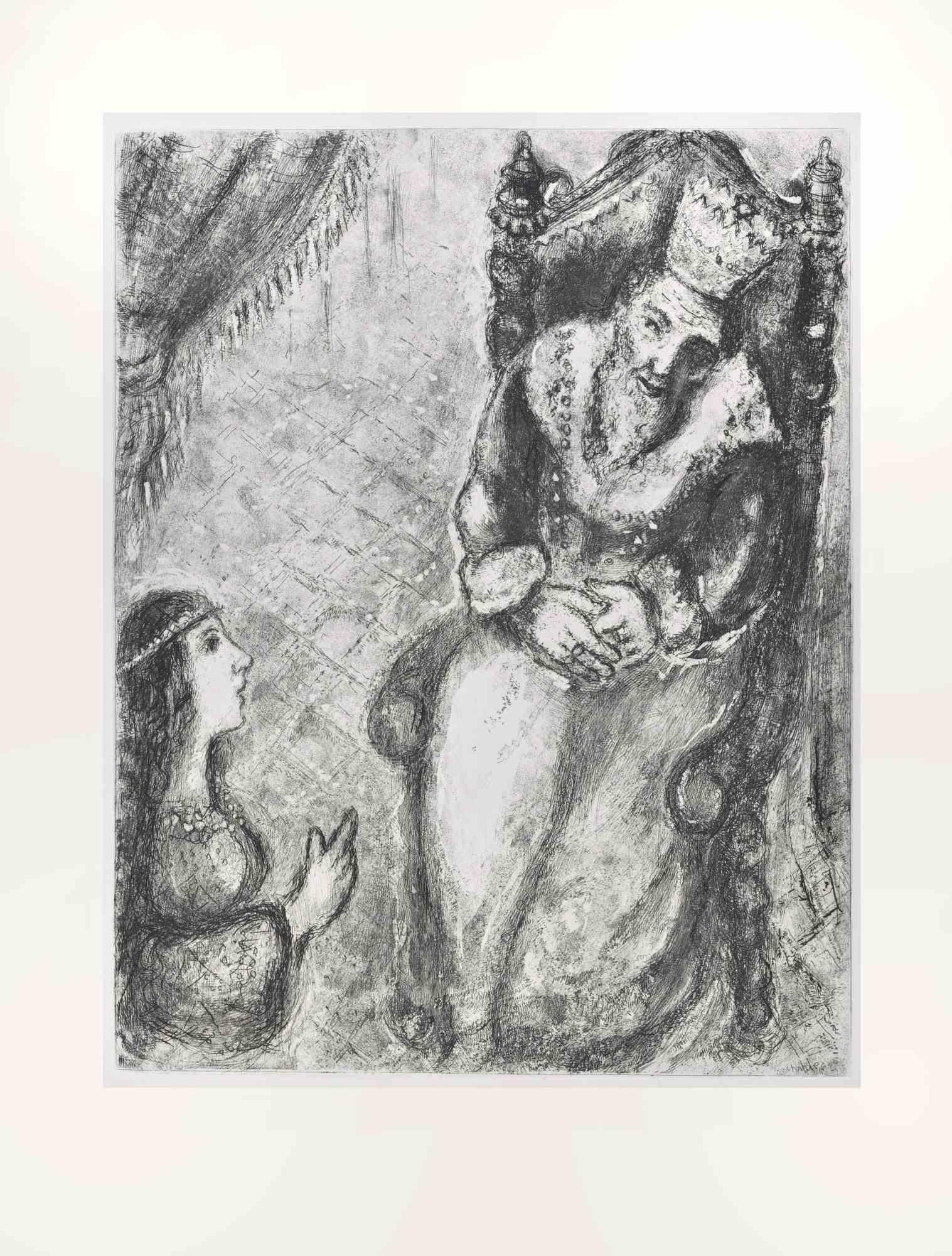 Etching on Montval wove paper, realized by Marc Chagall in 1931-39 and published by Tériade in 1956.

Edition of 275+30 out of commerce copies.

Not signed nor numbered, as issued.

Excellent impression with full margins a a bright and fresh