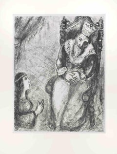 Bethsheba Visits King David - Etching by Marc Chagall - 1956