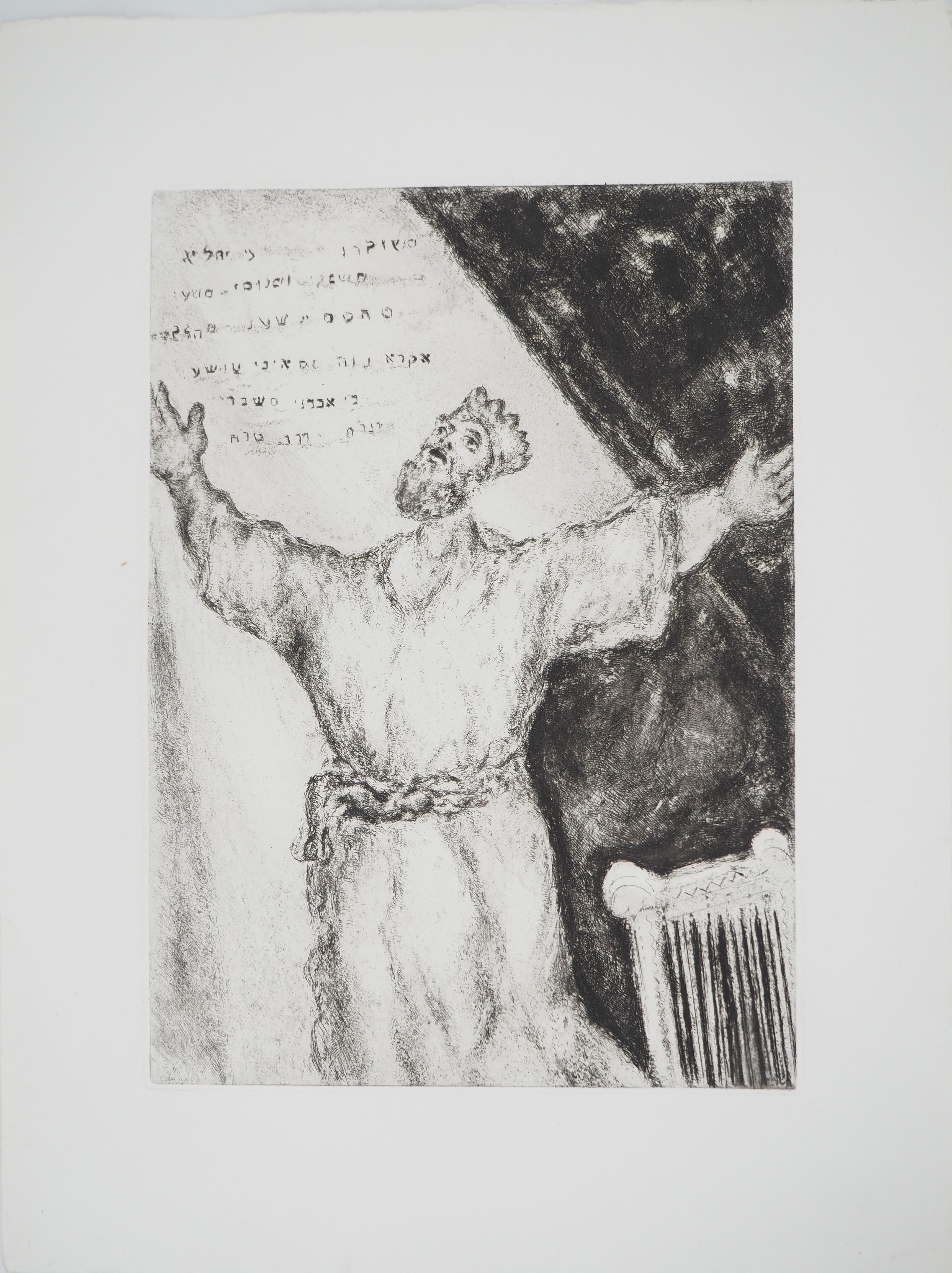 Marc Chagall Figurative Print – Bible : Canticle of David, 1939 – Original-Radierung