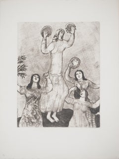 Vintage Bible : Dance of Mary, sister of Moses, 1939 - Original Etching