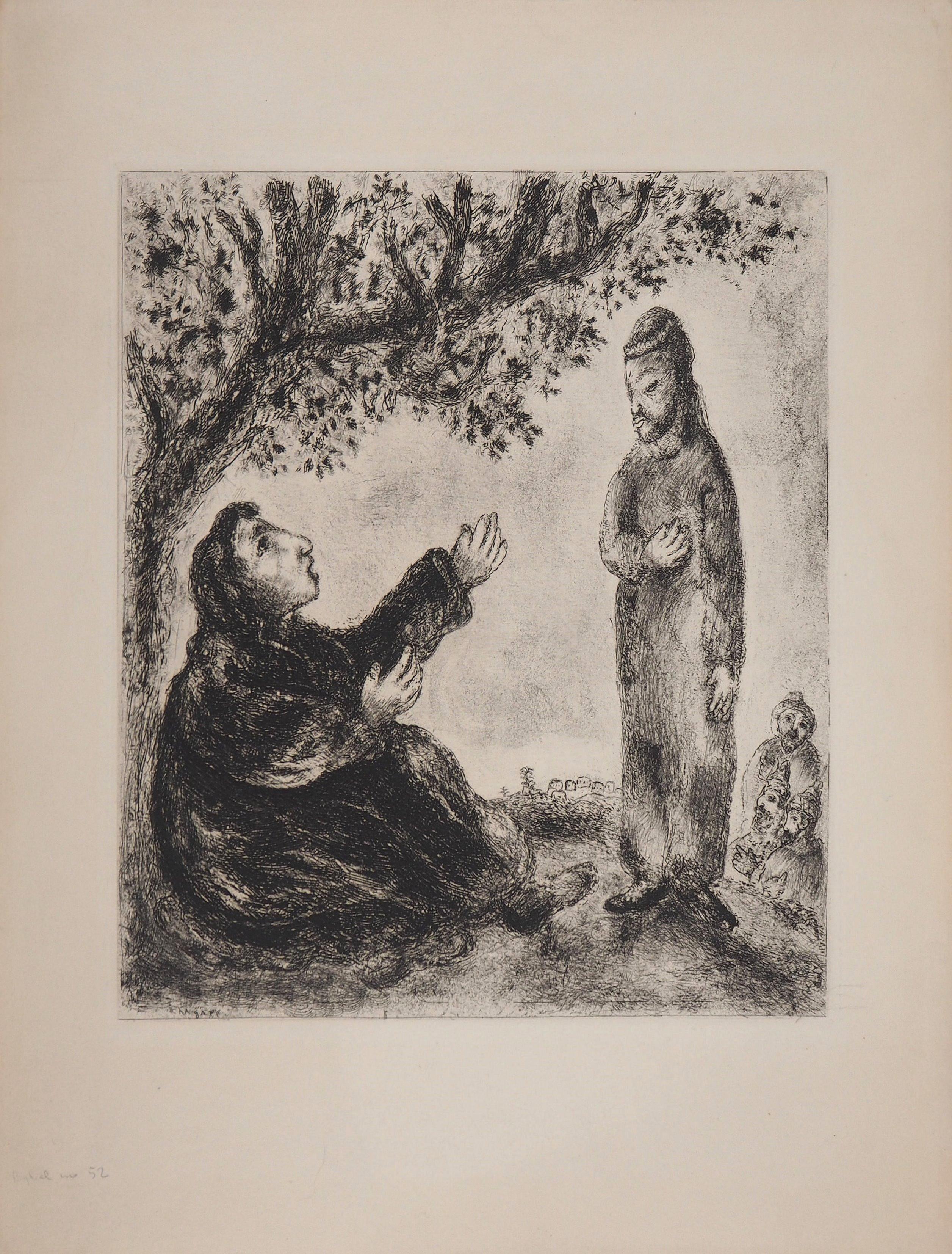 Bible: Deborah the Prophetess, 1958 - Original Etching - Brown Figurative Print by Marc Chagall
