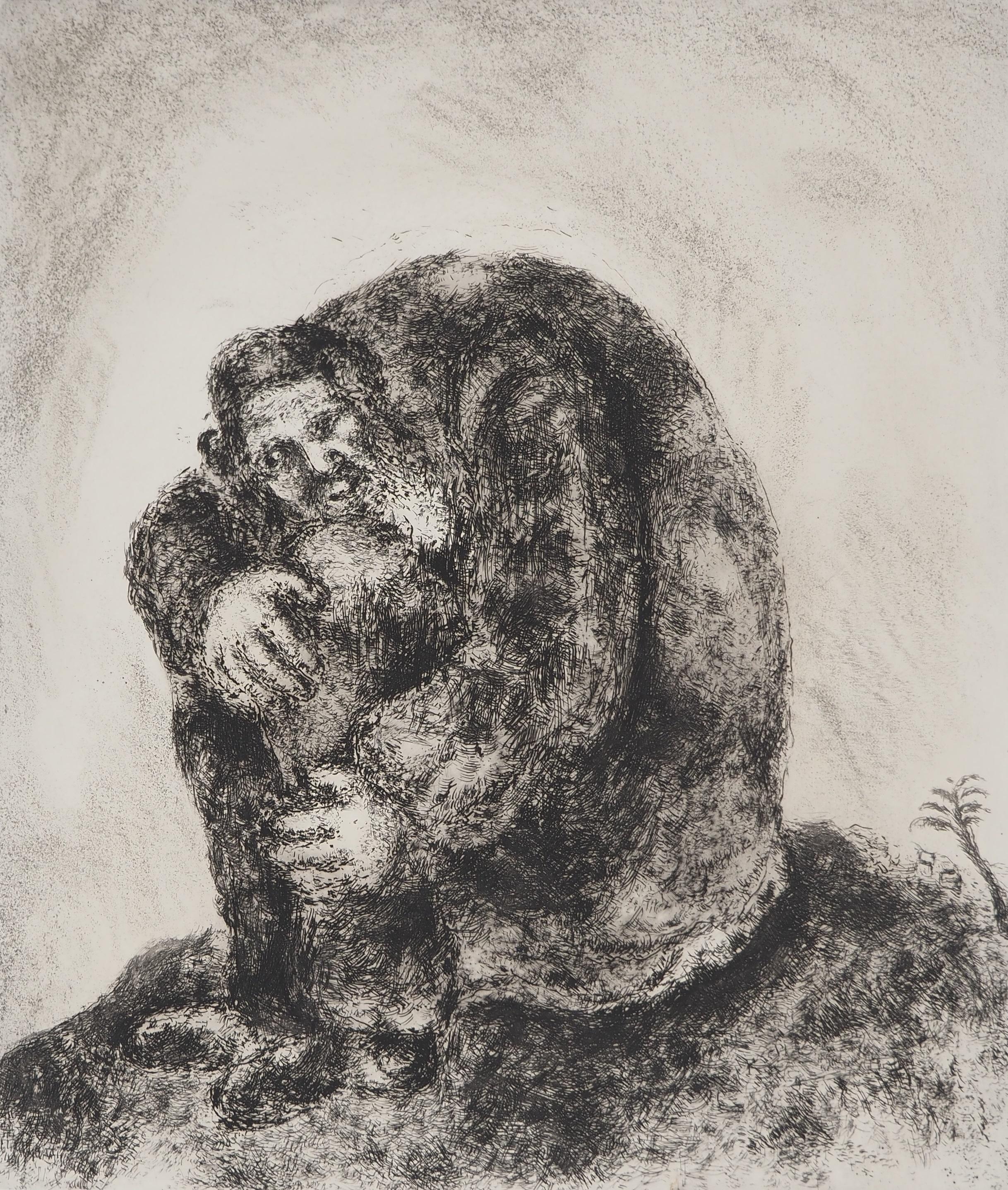 Marc Chagall (1887-1958)
Bible : Elie sur le mont Carmel, 1939

Gravure originale
Signature imprimée dans la plaque
Sur vélin de Montval, 44 x 33.5 cm (c. 17.3 x 13.1 inch)

INFORMATION : Publié par Vollard / Tériade en 1956

RÉFÉRENCE : Catalogue