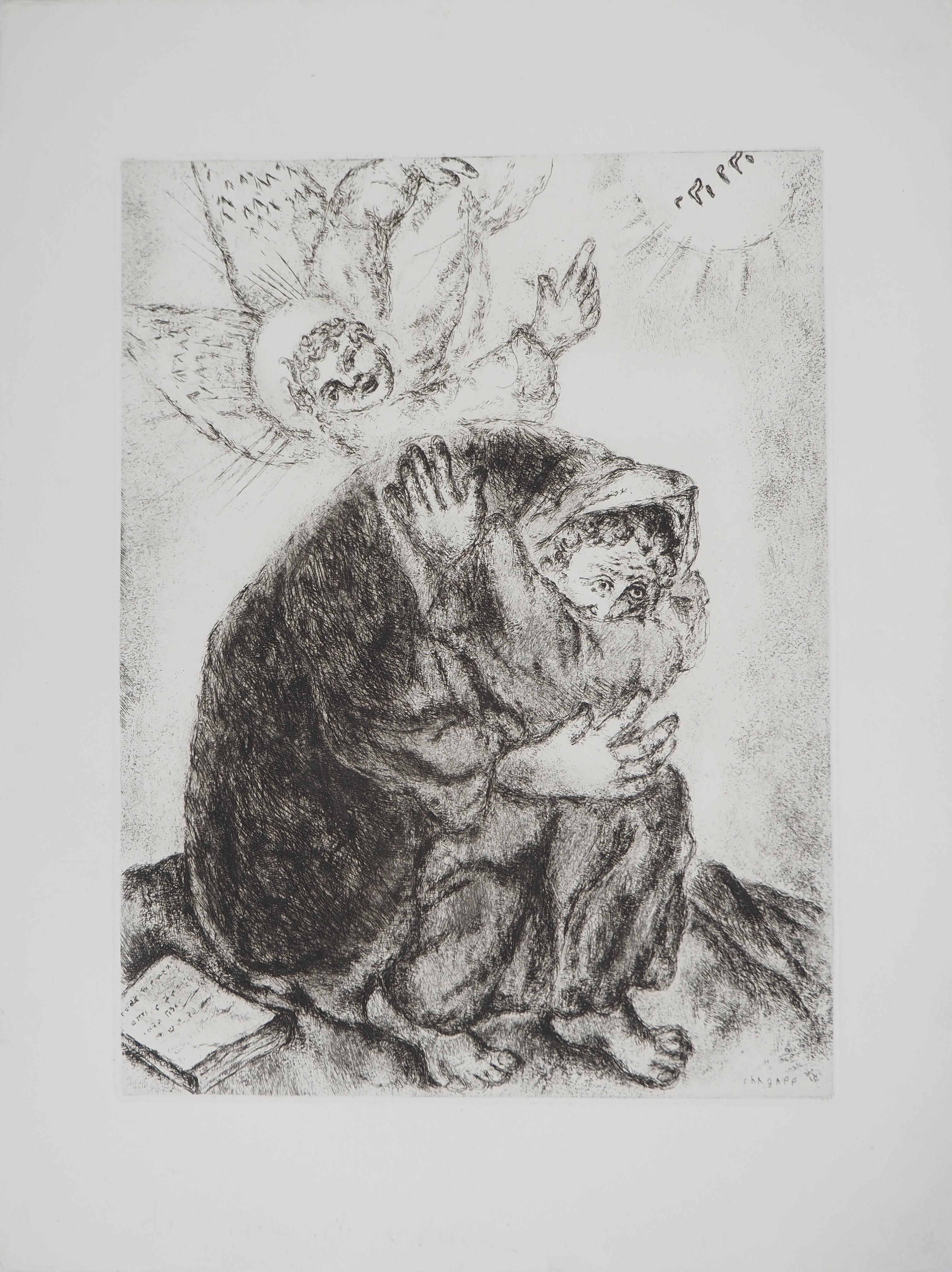 Figurative Print Marc Chagall - Bible : La prière d'Israël, 1939 - gravure originale