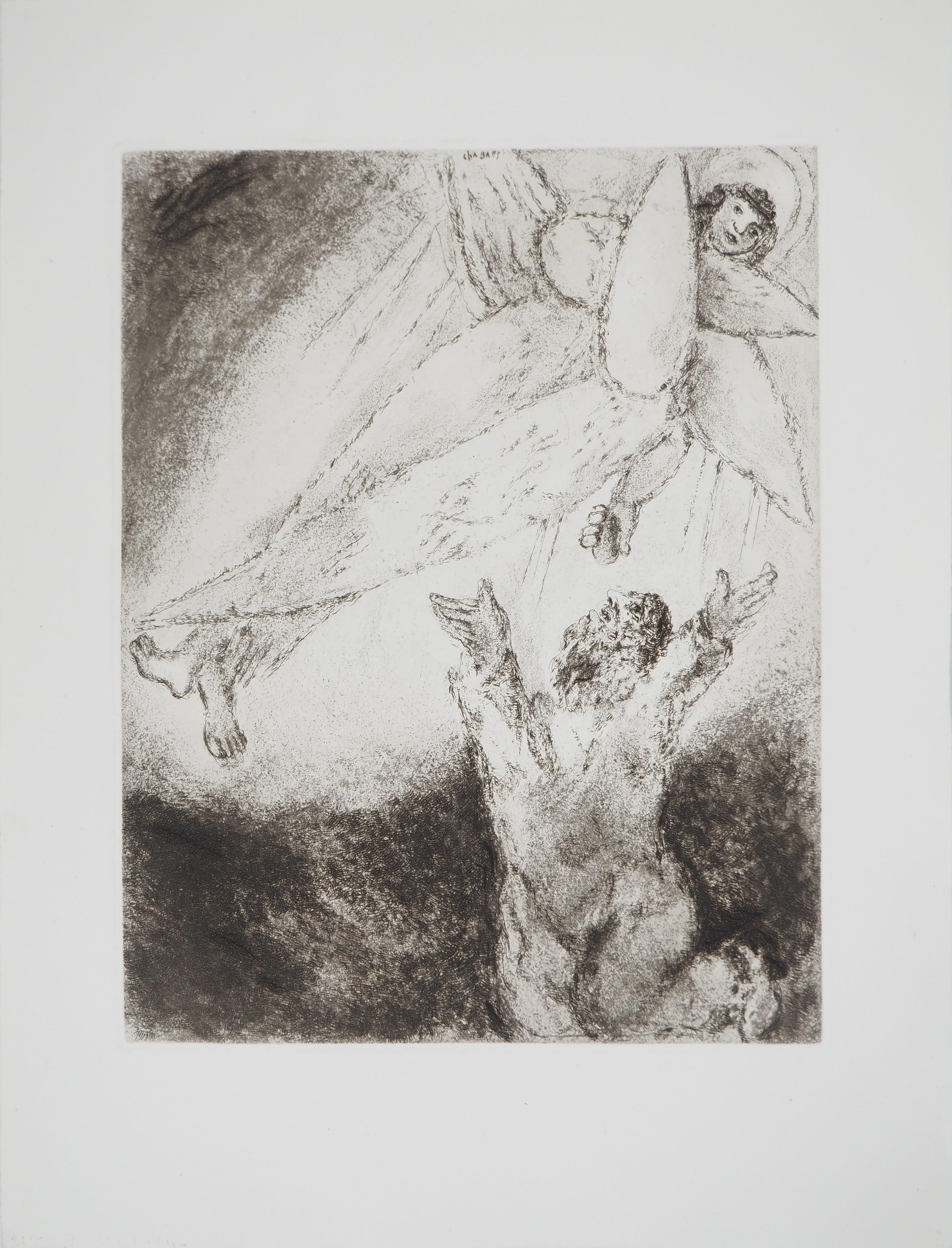 Marc Chagall Figurative Print - Bible : Isaiah's vision, 1939 - Original Etching