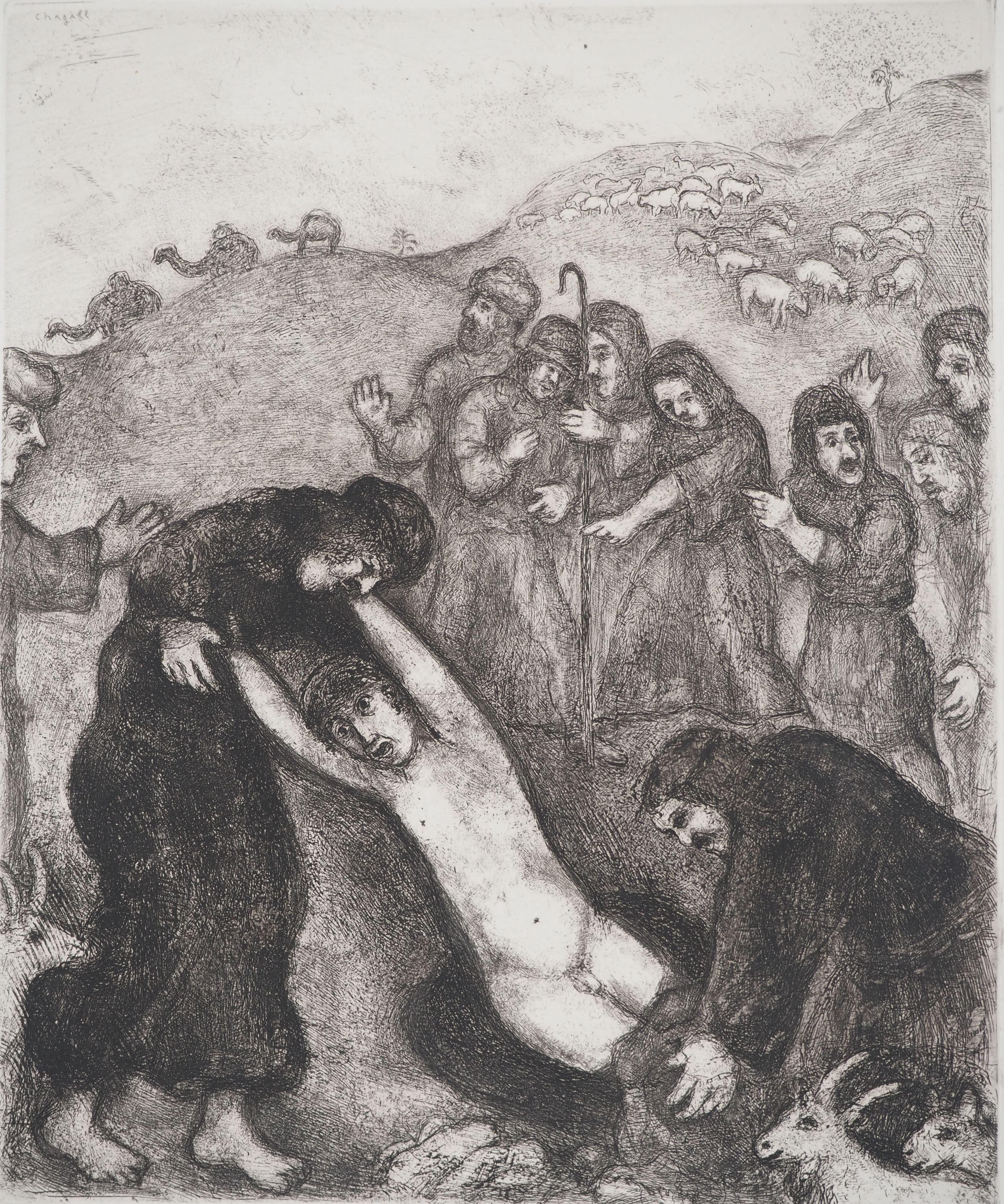 Bibel: Joseph und seine Brüder, 1939 – Original-Radierung – Print von Marc Chagall
