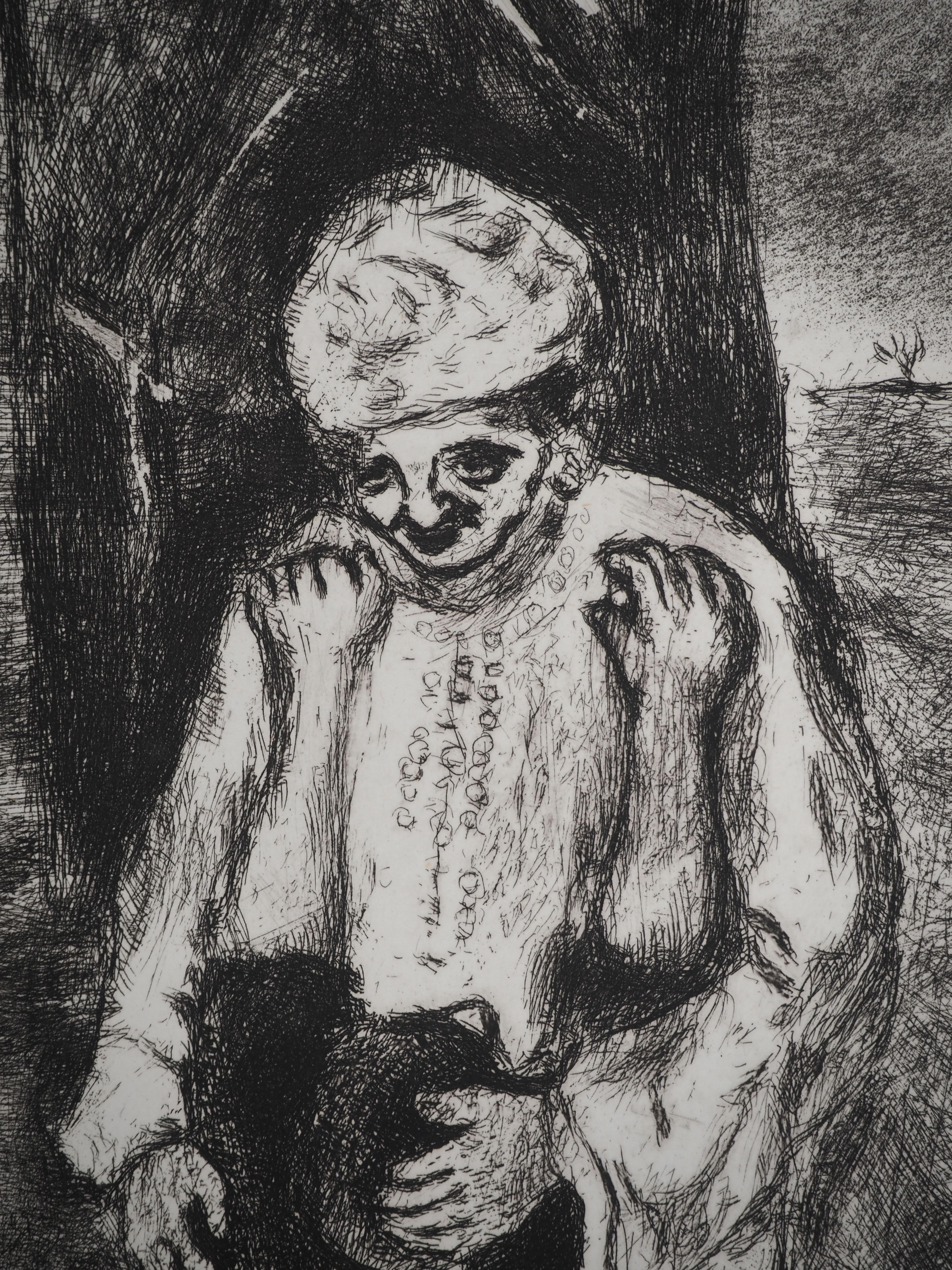 Marc Chagall (1887-1958)
Biblia : José reconocido por sus hermanos (Joseph reconnu par ses frères), 1939

Grabado original
Firma impresa en la placa
Sobre vitela Montval, 44 x 33,5 cm (c. 17,3 x 13,1 pulgadas)

INFORMACIÓN: Publicado por Vollard /