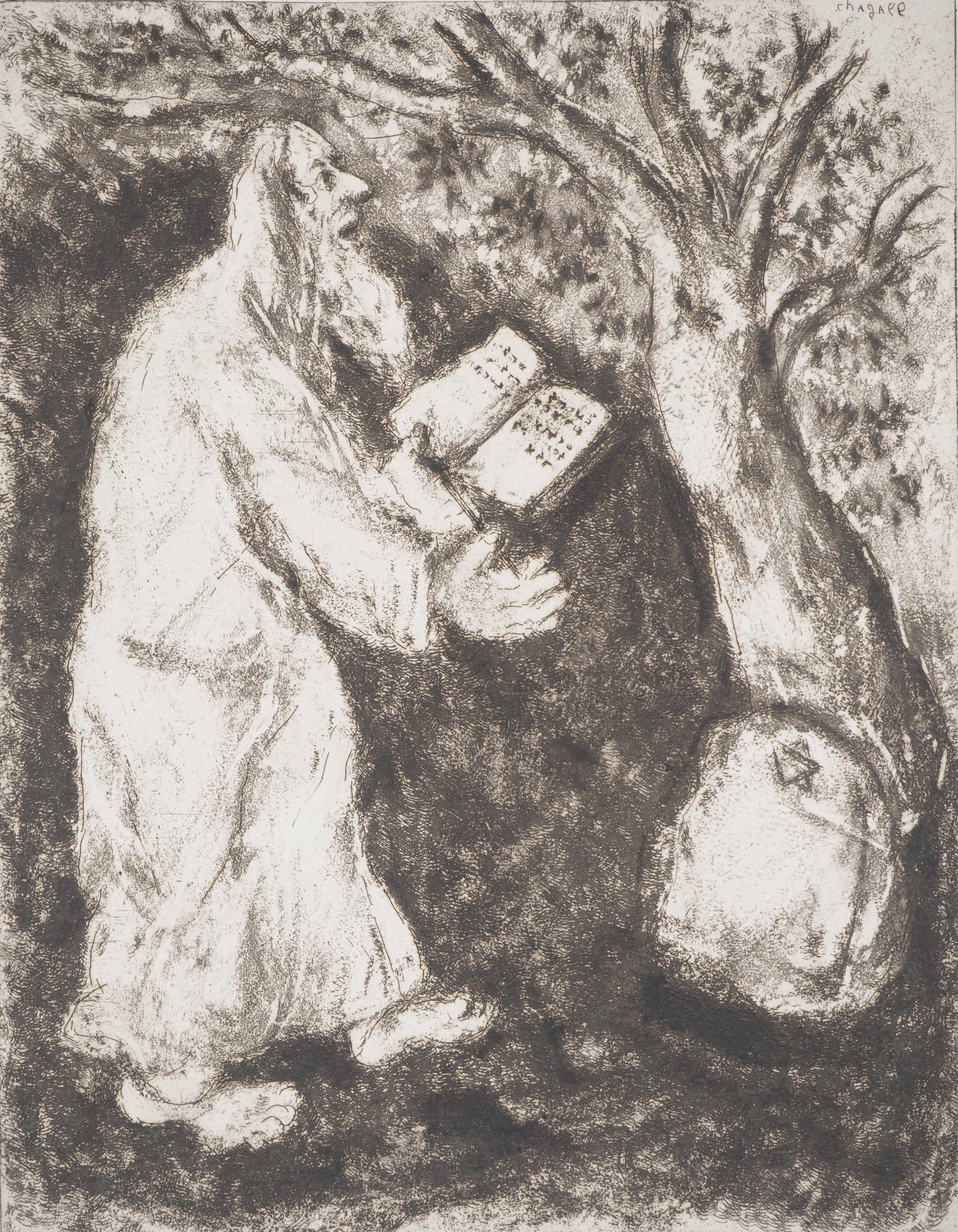 Marc Chagall (1887-1958)
Bible : Joshua and the stone of Sichem (Josué et la pierre de Sichem), 1939

Original etching
Printed signature in the plate
On Montval vellum, 44 x 33.5 cm (c. 17.3 x 13.1 inch)

INFORMATION: Published by Vollard / Tériade
