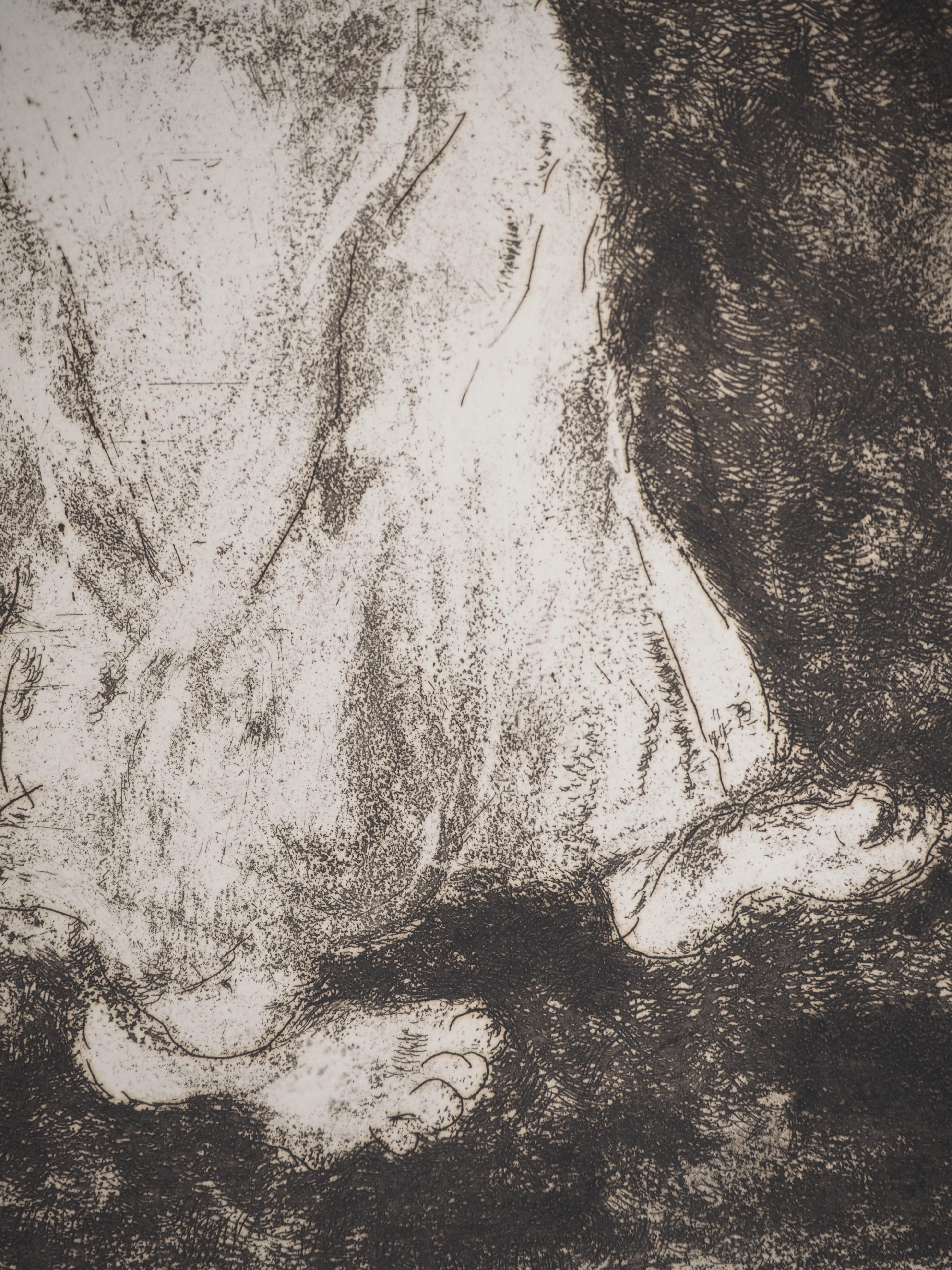 Bible : Joshua and the stone of Sichem, 1939 - Original Etching For Sale 1