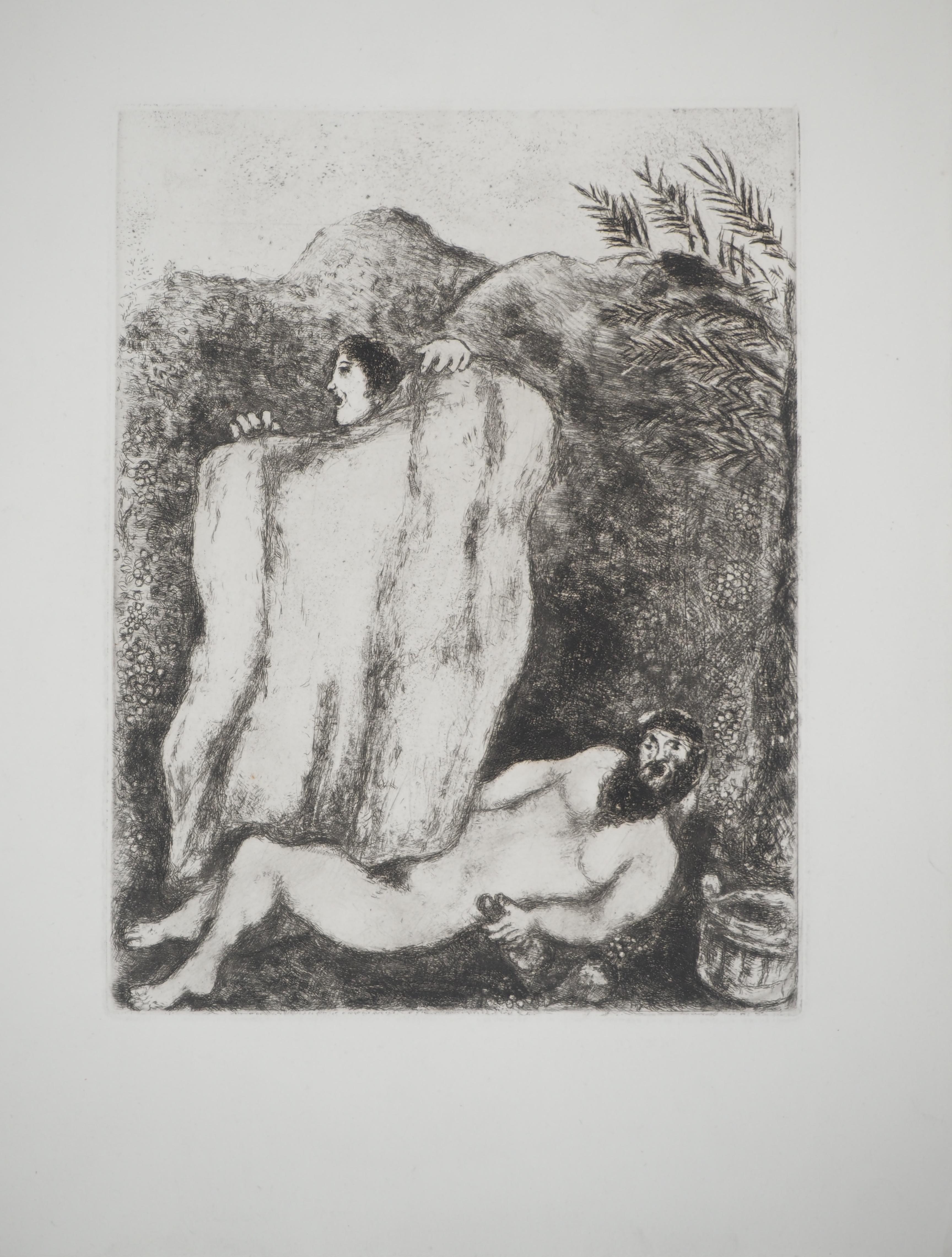 Figurative Print Marc Chagall - Bible : Manteau de Noé, 1939 - gravure originale