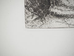 Bible : Samson overthrows the pillars, 1939 - Original Etching