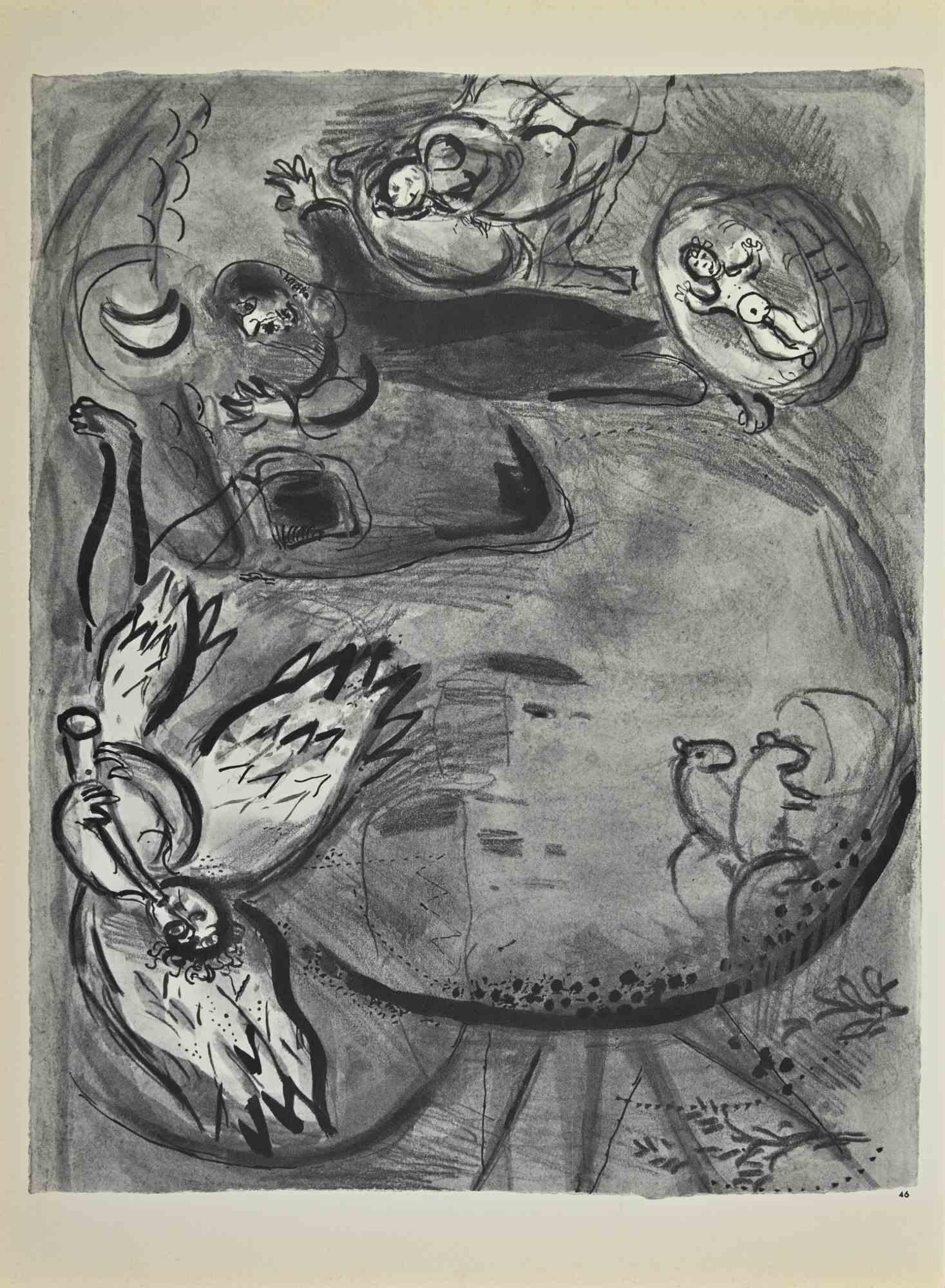 Geburt von Samuel - Lithographie von Marc Chagall - 1960er Jahre