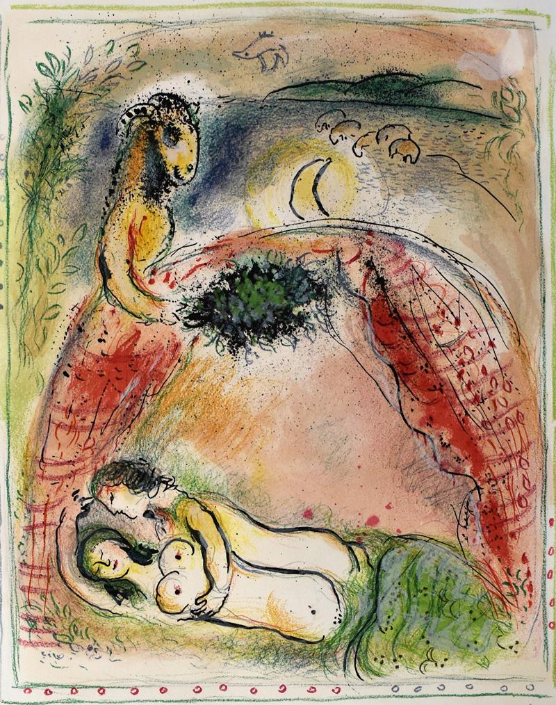Marc Chagall Figurative Print - Blessed Husband…, from: The Land of the Gods - Russian/French Art, Lithograph