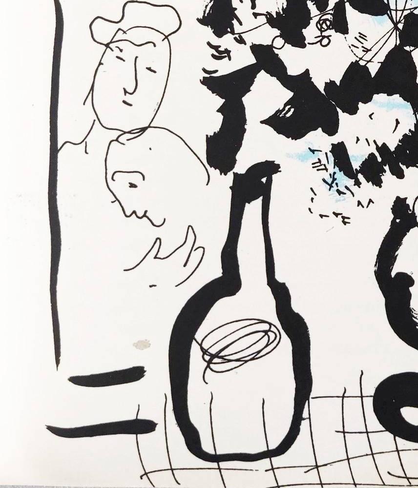 Blue and Black Bouquet - Gray Figurative Print by Marc Chagall