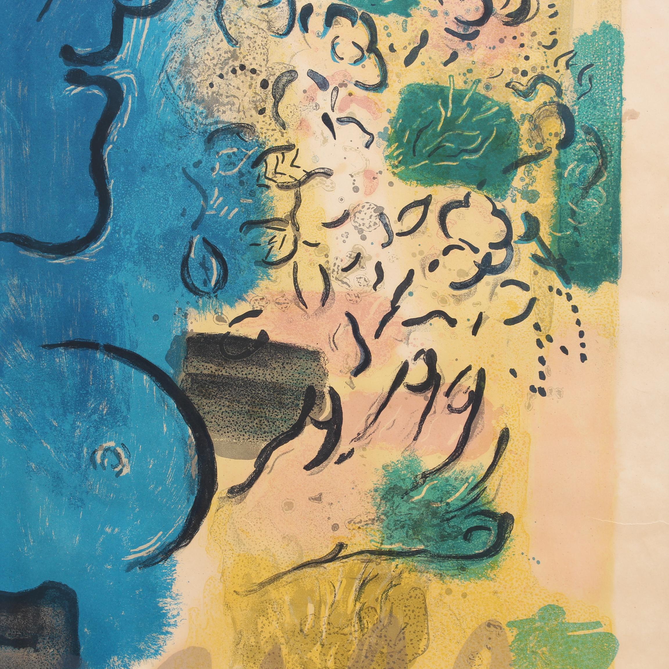 'Blue Profile' Exhibition Poster, Marc Chagall with Original Signature  3