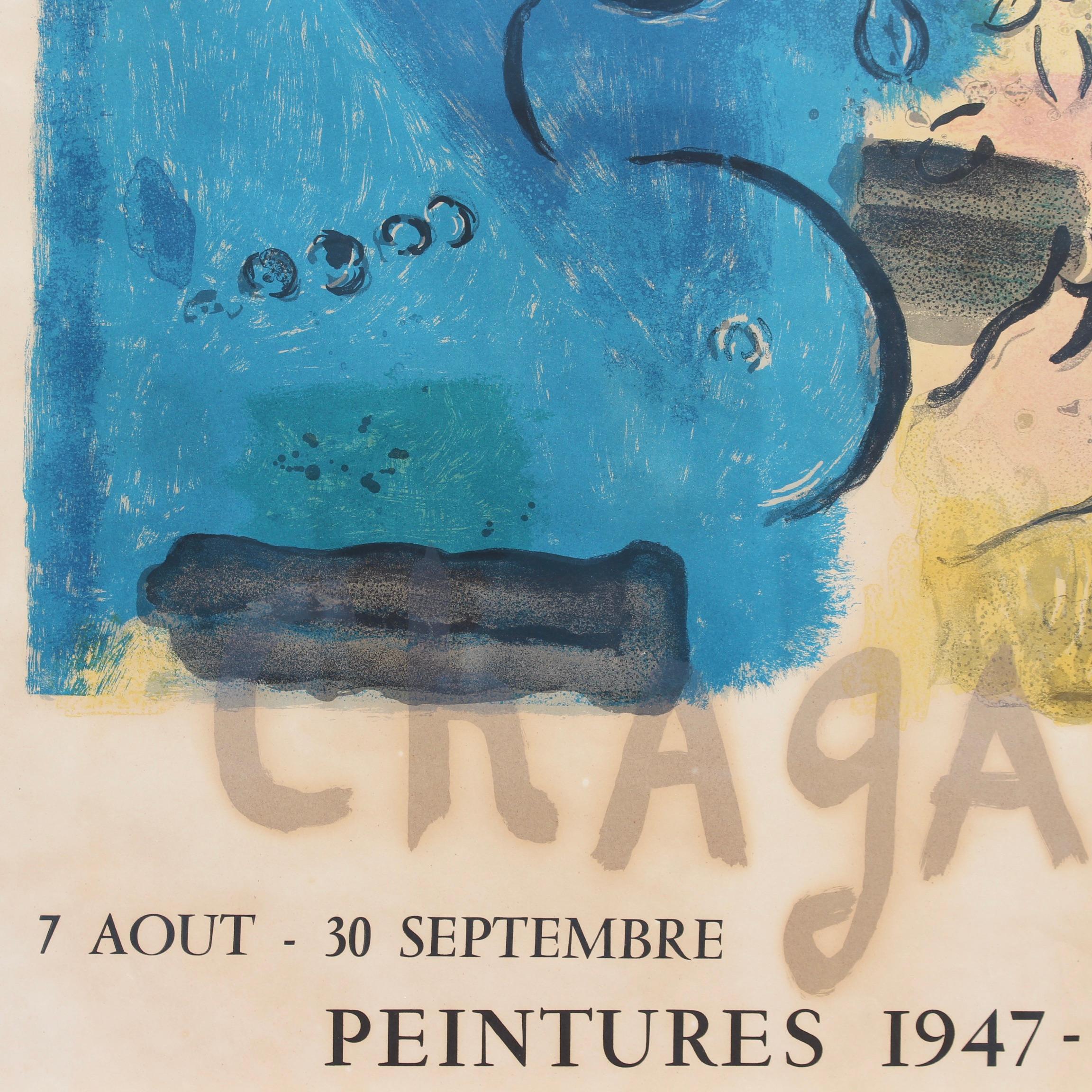 'Blue Profile' Exhibition Poster, Marc Chagall with Original Signature  5