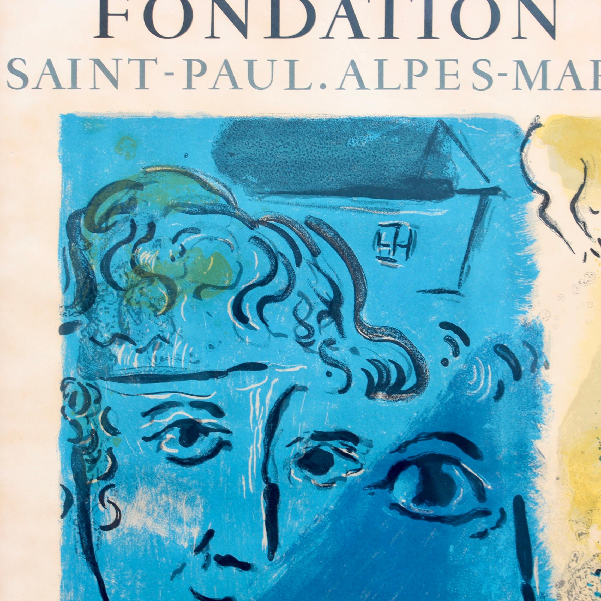 An exhibition poster with the artist's original signature in the lower right-hand corner. This poster was created for an exhibition of paintings between 1947 through 1967 at the Maeght Foundation in Saint Paul (Alpes Maritimes). It is in an edition