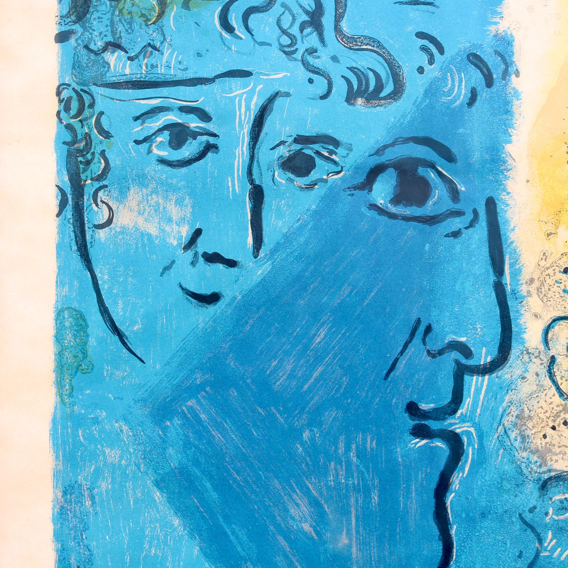 'Blue Profile' Exhibition Poster, Marc Chagall with Original Signature  1