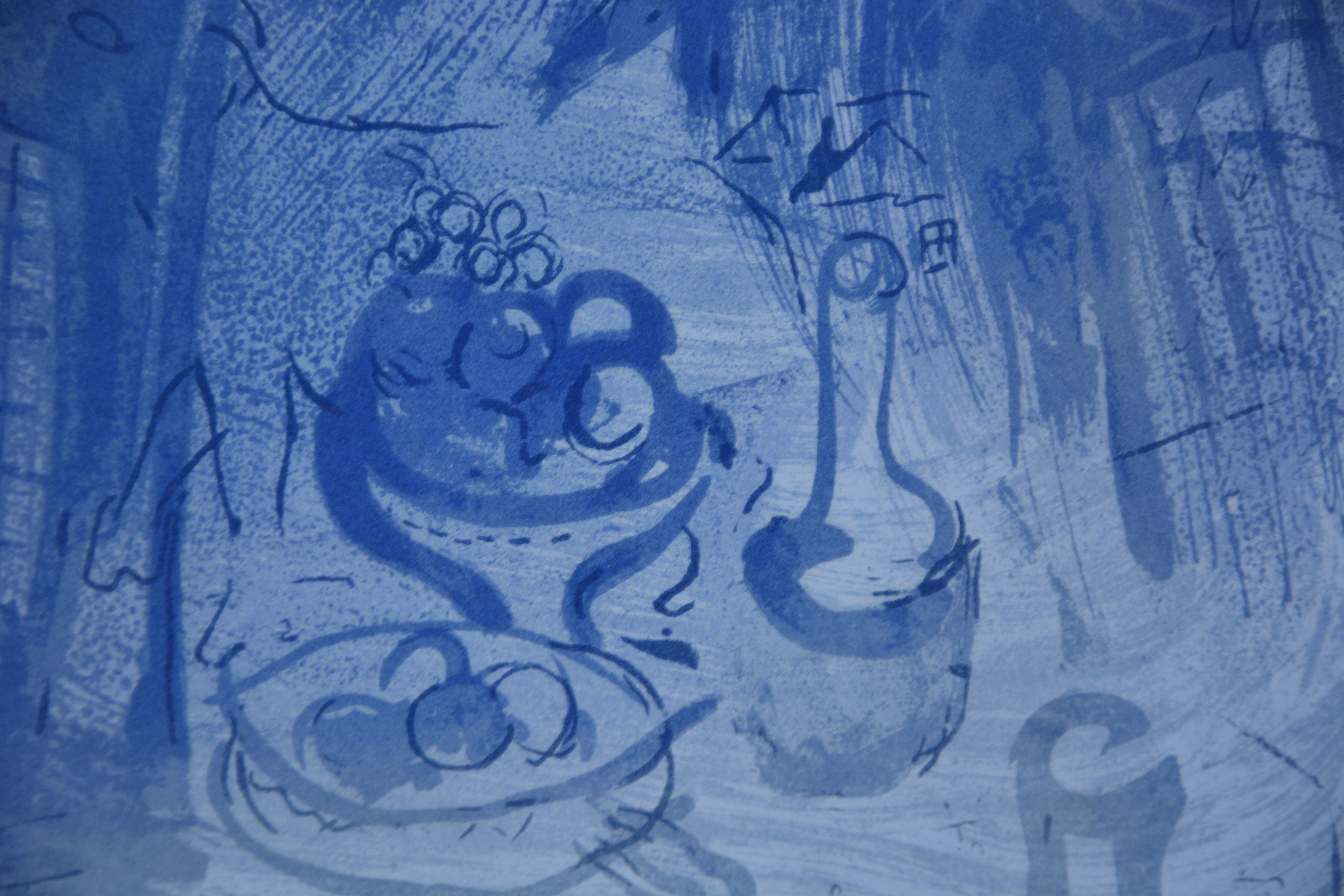 Blue Still Life - Abstract Print by Marc Chagall