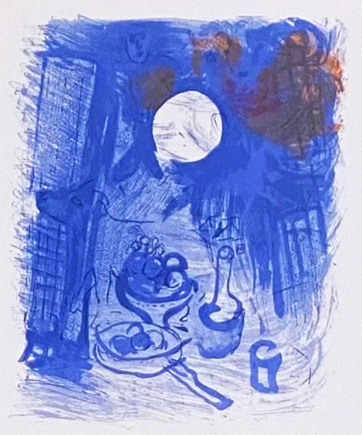 Print Marc Chagall - Nature morte bleue
