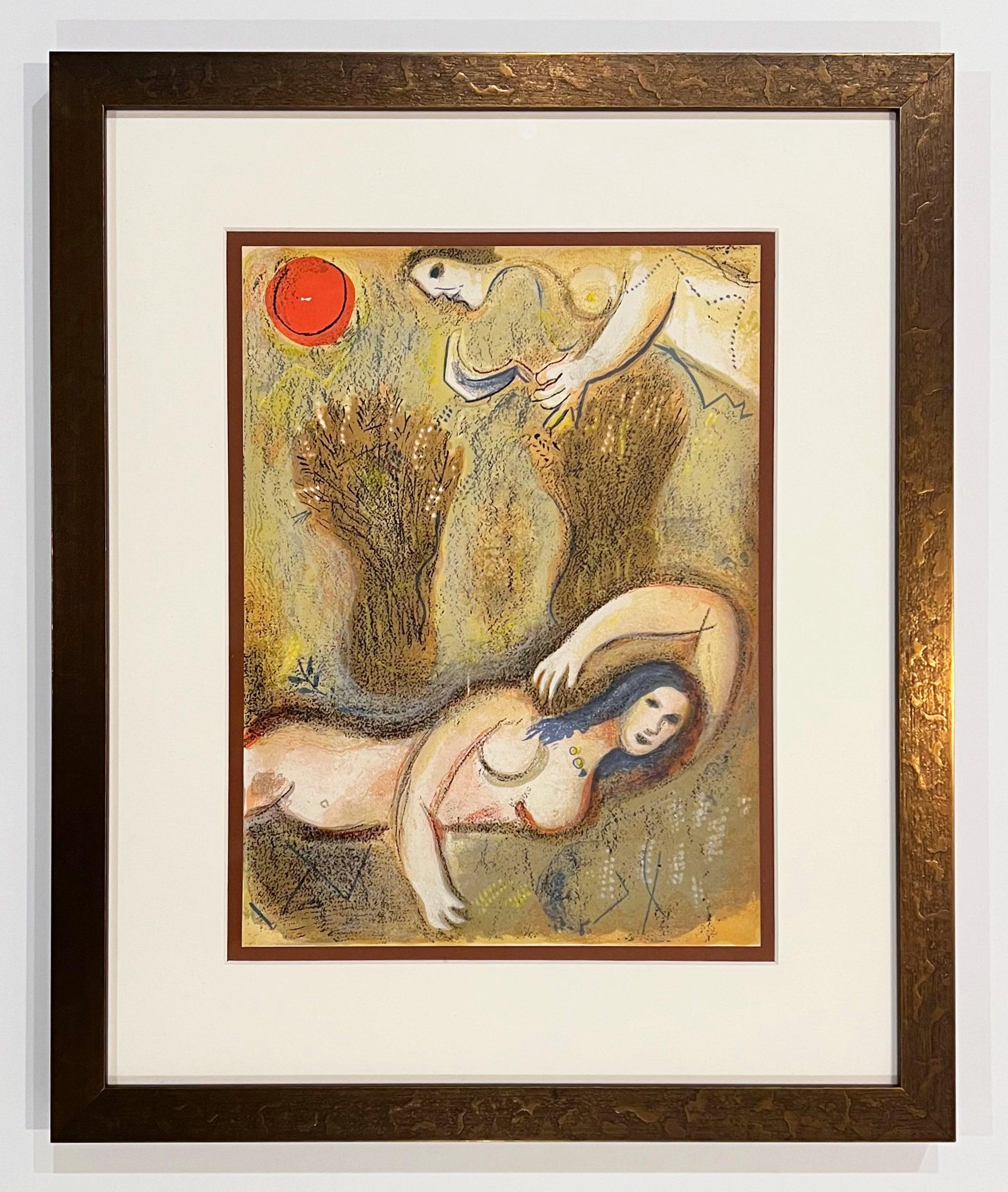 Boaz Wakes Up and Sees Ruth at His Feet - Print by Marc Chagall