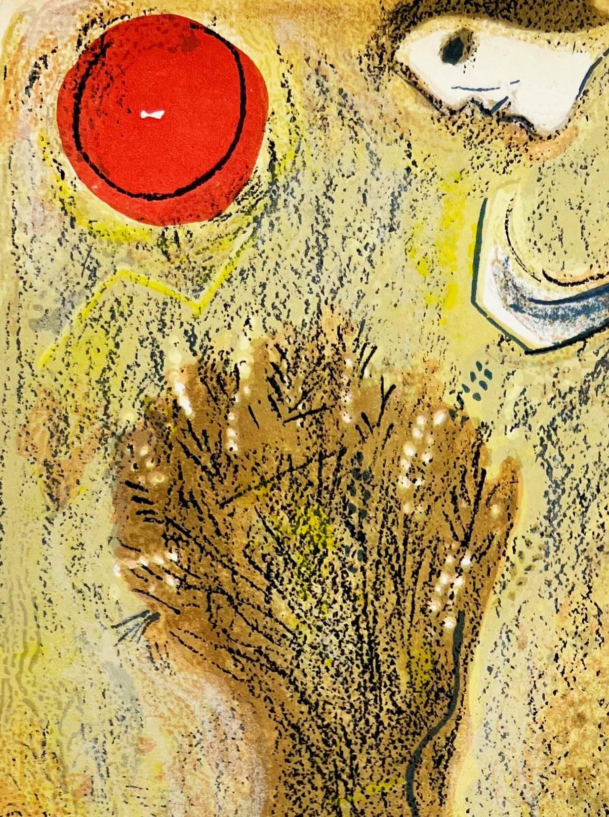 Boaz wakes up and sees Ruth - Print by Marc Chagall