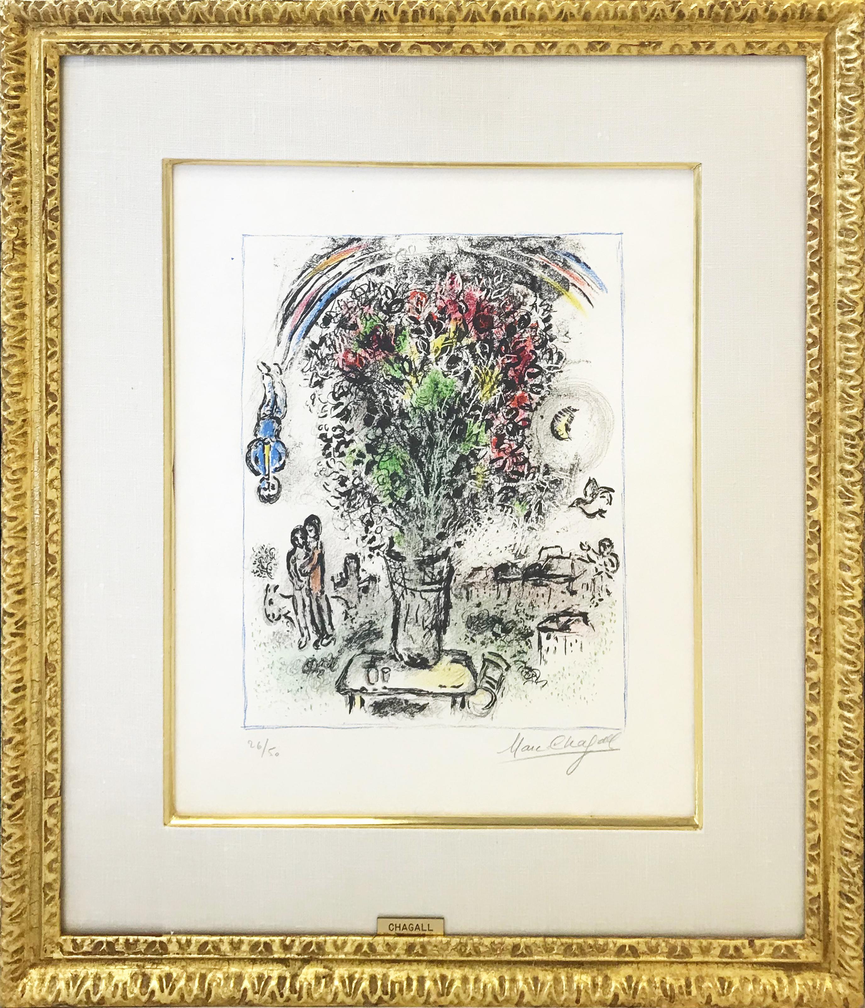 BOUQUET À L'ARC-EN-CIEL - Print by Marc Chagall