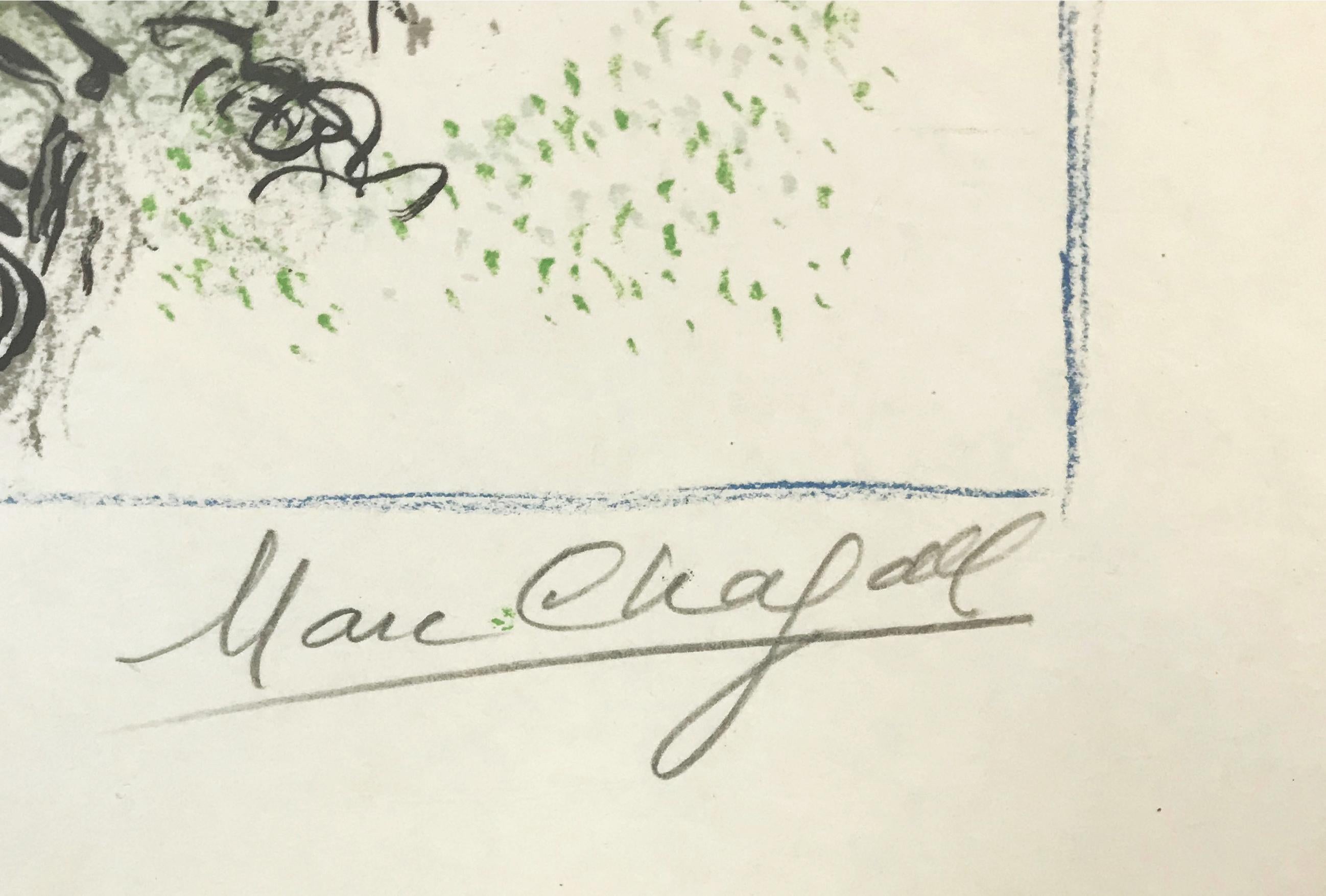BOUQUET À L'ARC-EN-CIEL - Gray Portrait Print by Marc Chagall