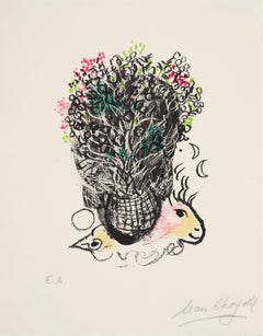 Bouquet pour Fernand, lithographie originale, contemporaine, 1972, signée