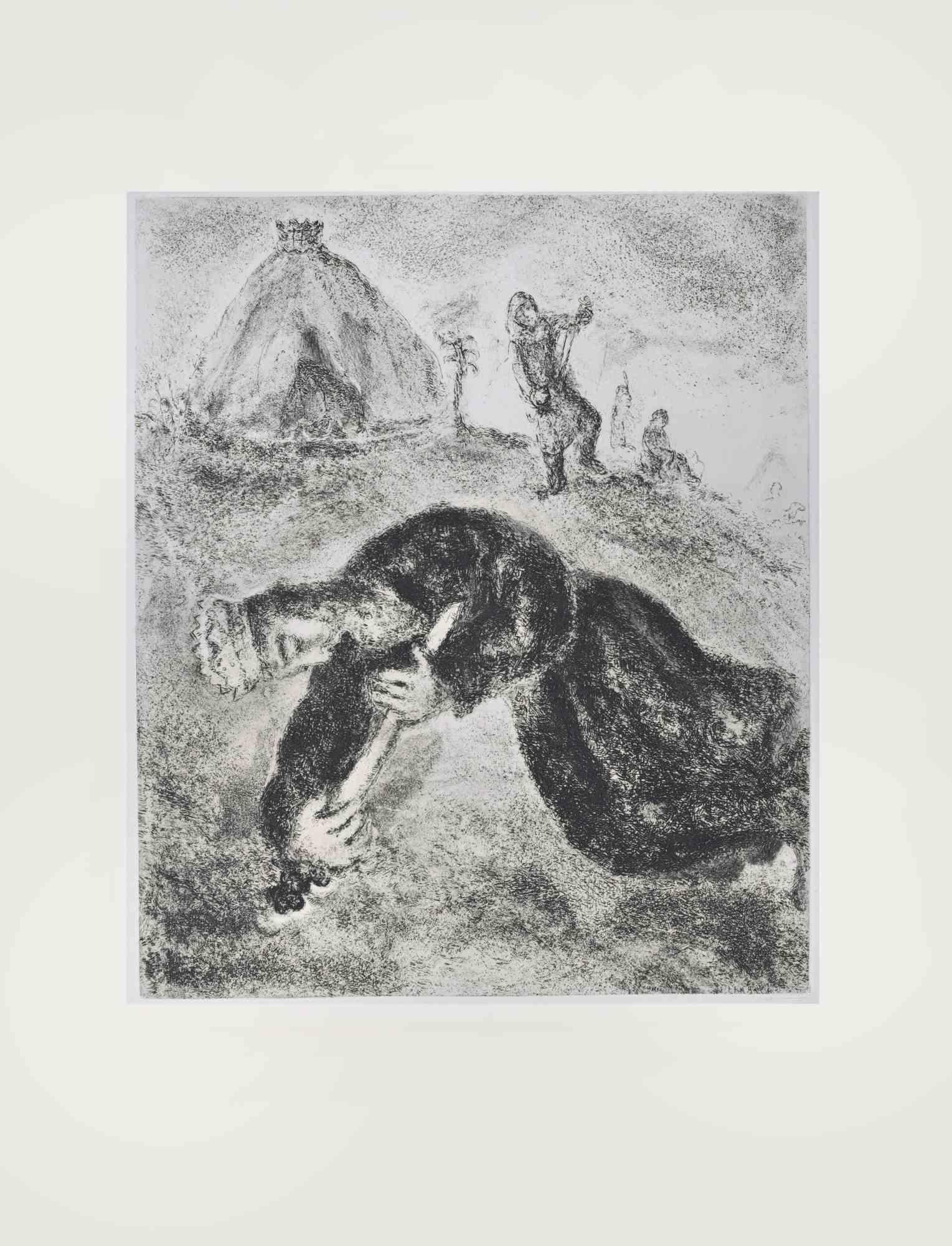 Etching on Montval wove paper, realized by Marc Chagall in 1931-39 and published by Tériade in 1956.

Edition of 275+30 out of commerce copies.

Not signed nor numbered, as issued.

Excellent impression with full margins a a bright and fresh