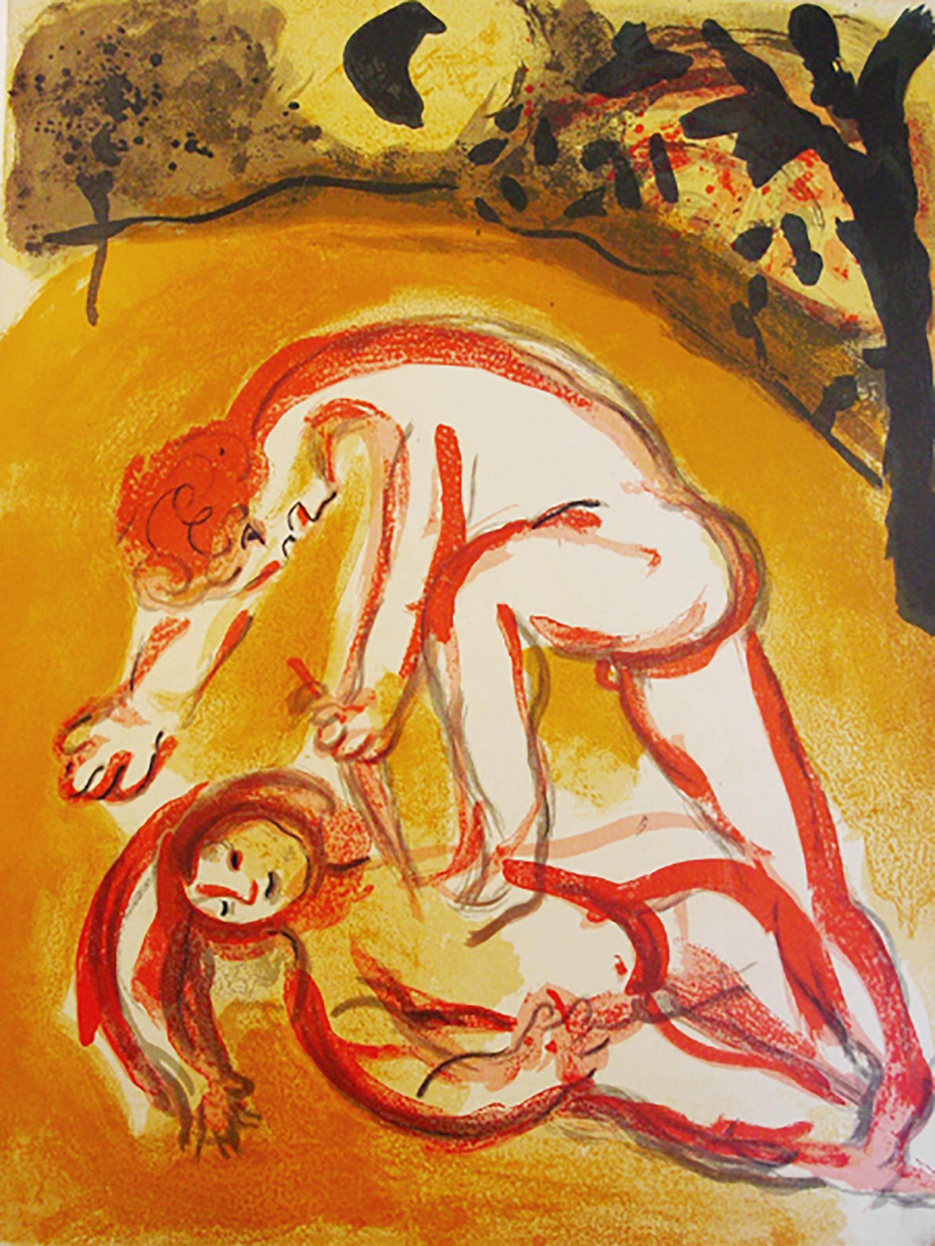 Marc Chagall Figurative Print - Cain and Abel