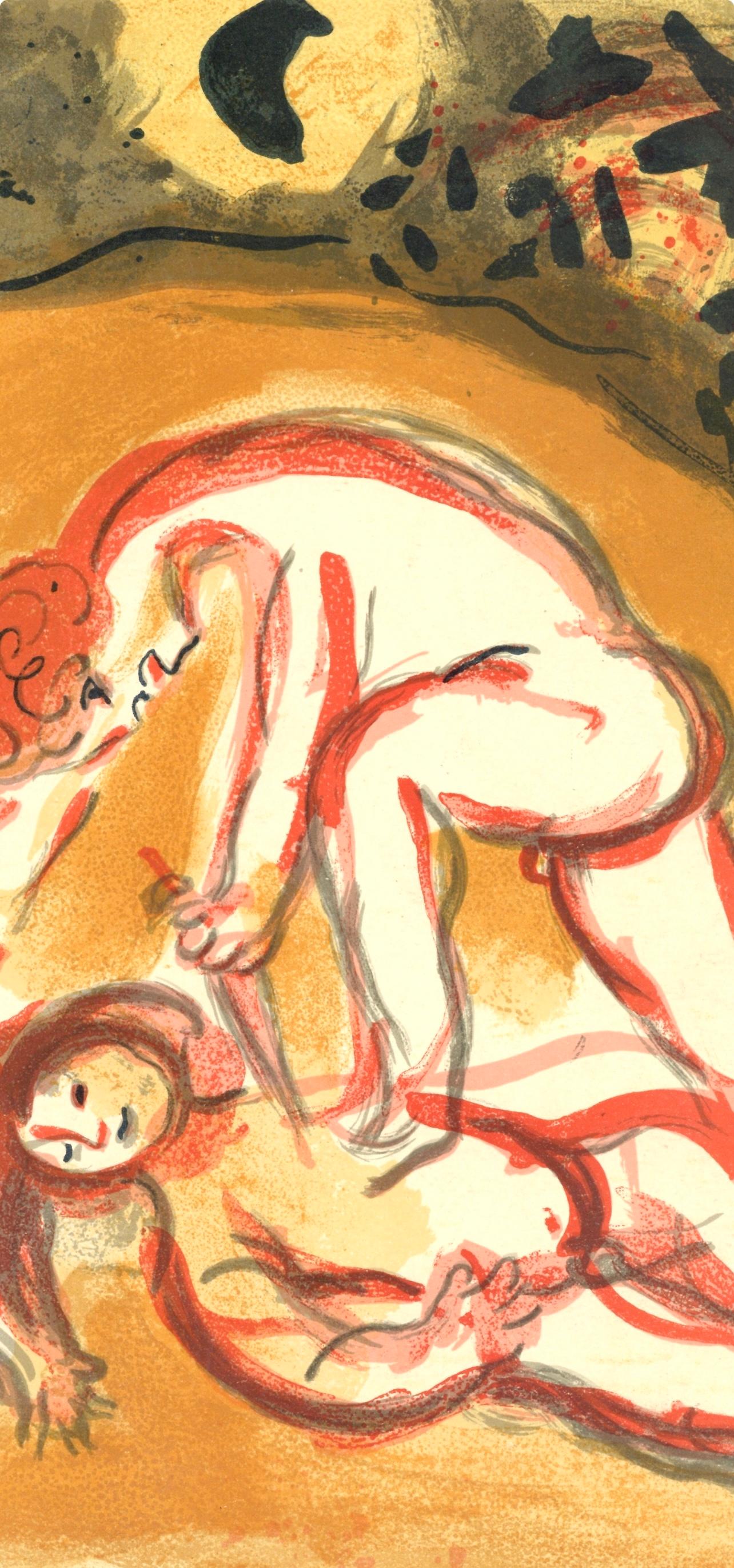 Caïn et Abel (Mourlot 230-77; Cramer 42), Marc Chagall, Dessins Pour La Bible For Sale 3