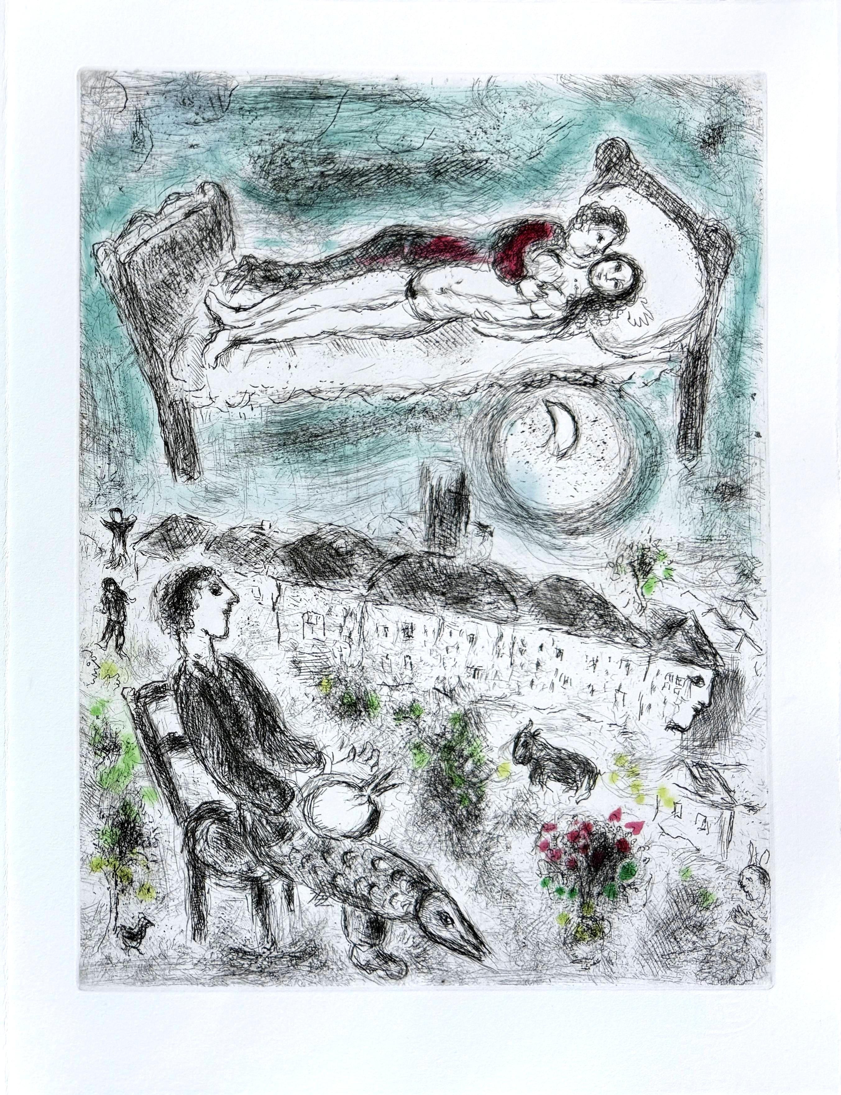 Marc Chagall Figurative Print - Celui qui dit les choses sans rien dire, Planche III