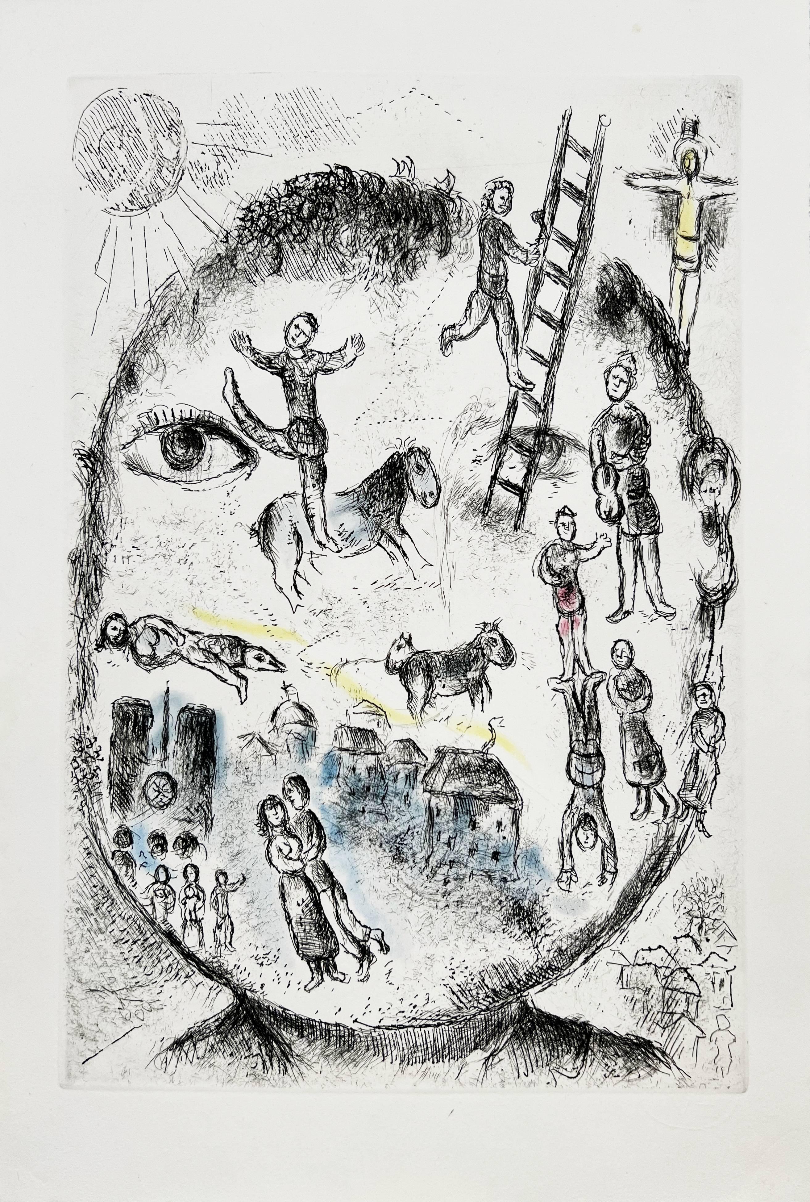 Celui qui dit les choses sans rien dire, Planche V - Print by Marc Chagall