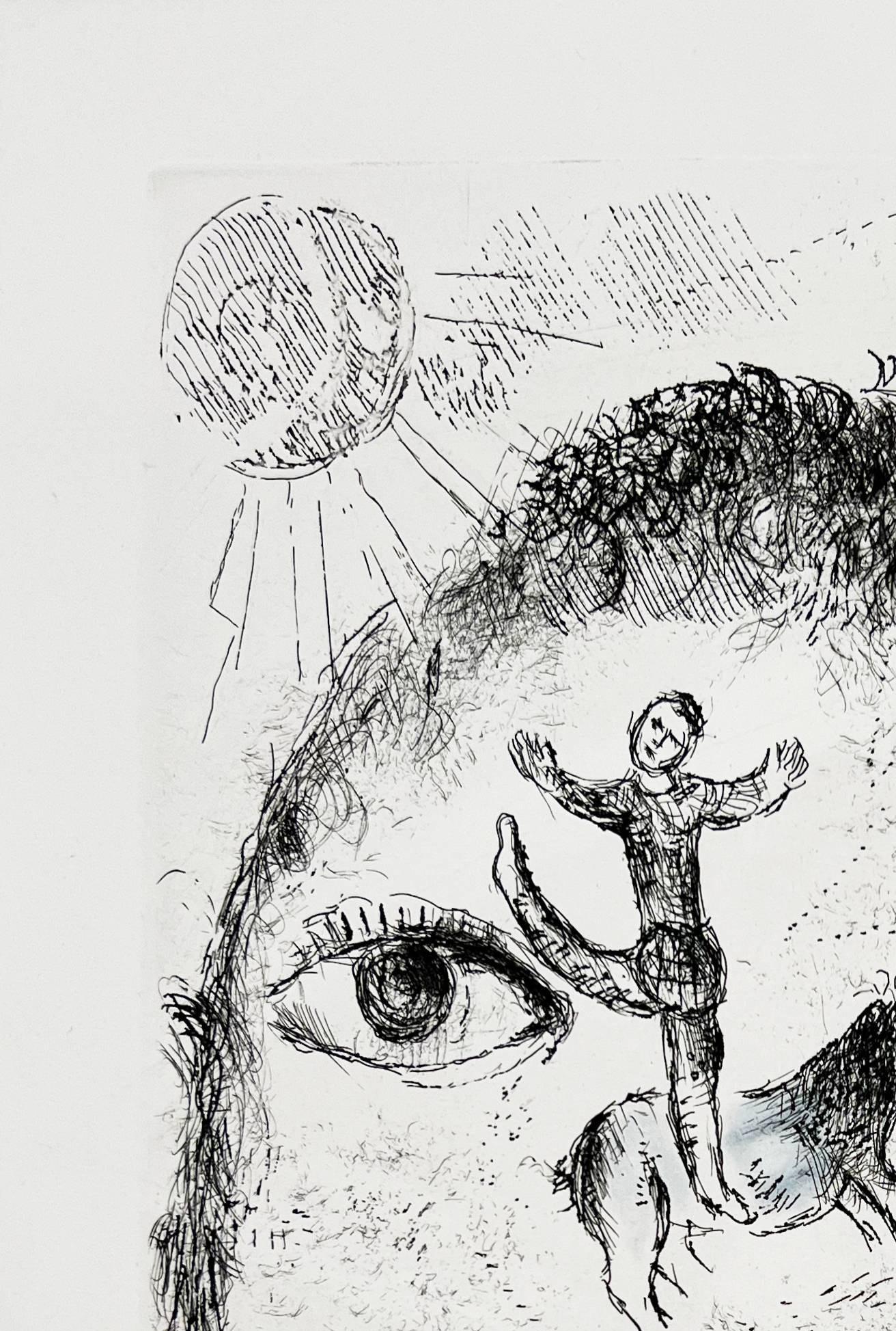 Celui qui dit les choses sans rien dire, Planche V - Surrealist Print by Marc Chagall