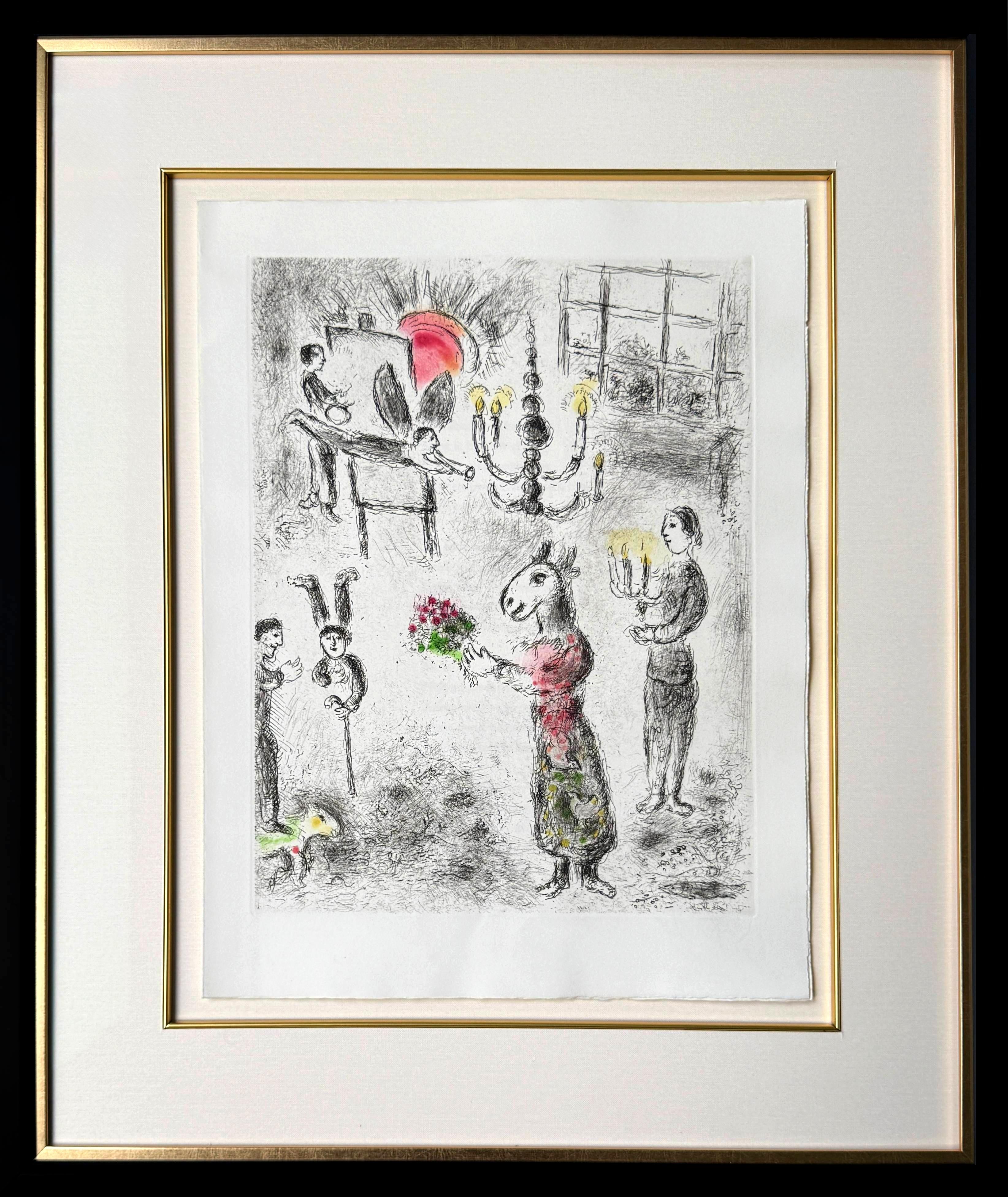 Figurative Print di Marc Chagall - Celui qui dit les choses sans rien dire, Planche VII
