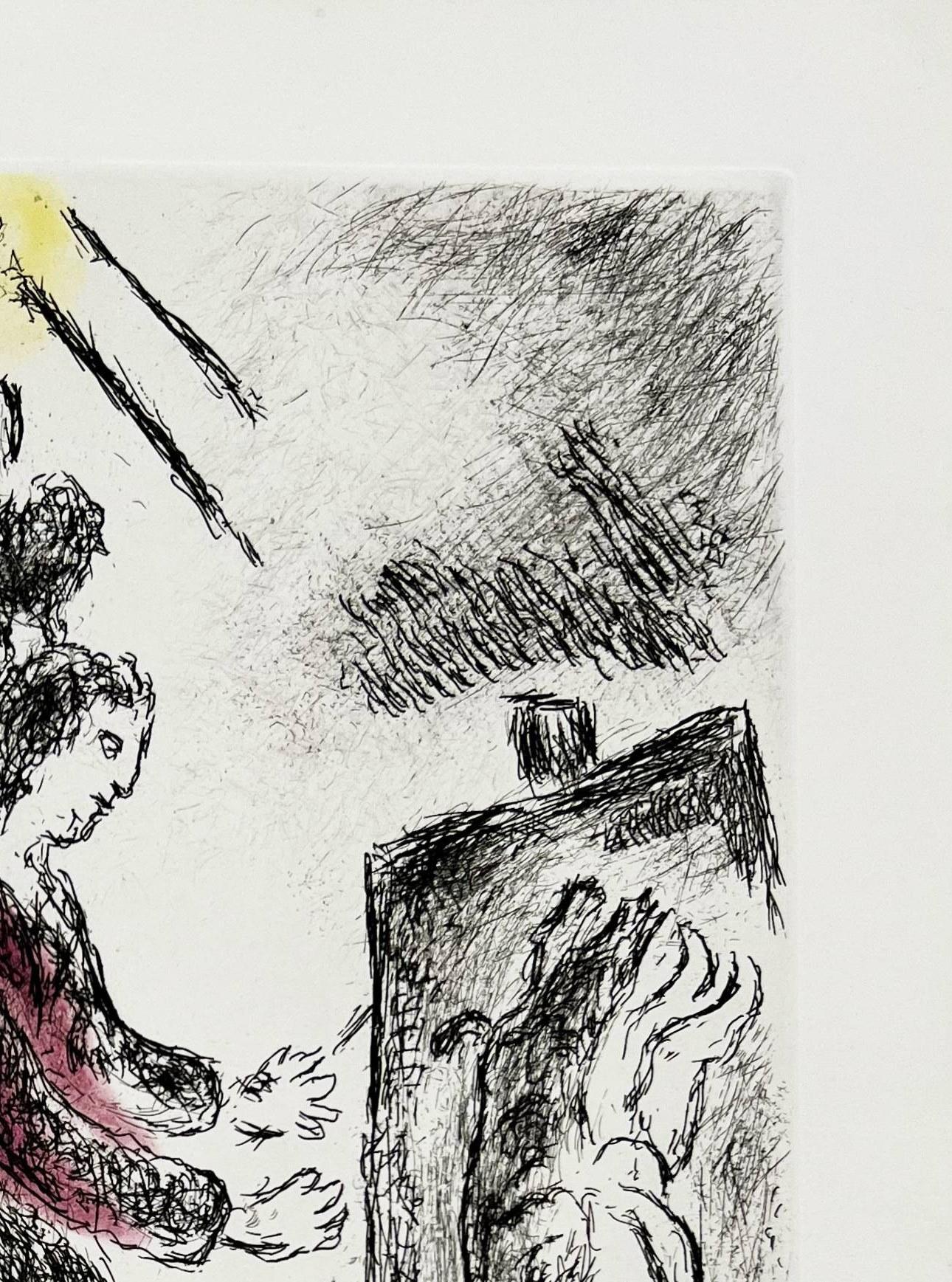 Celui qui dit les choses sans rien dire, Planche XVI - Surrealist Print by Marc Chagall